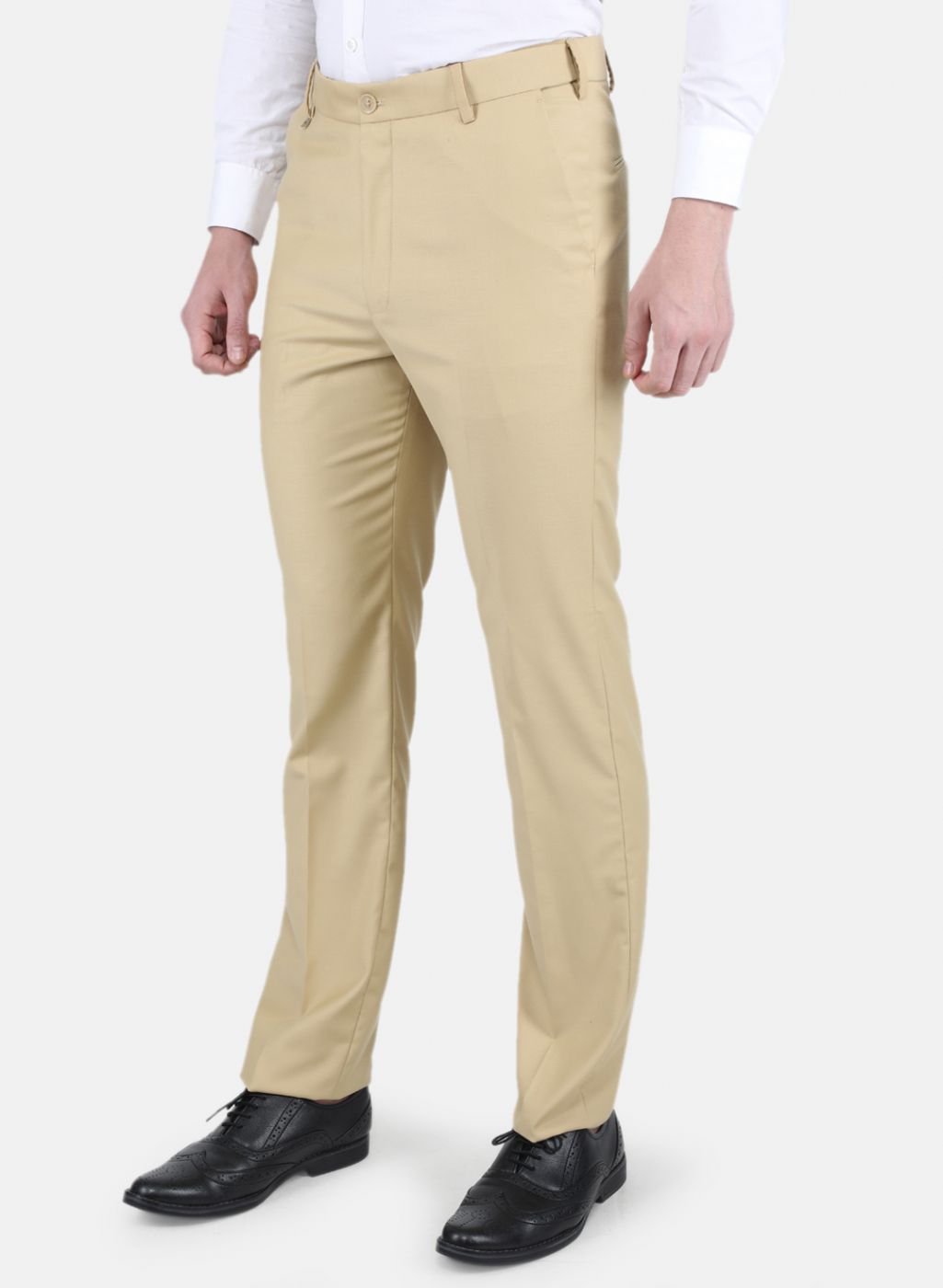 Men Beige Slim Fit Trouser