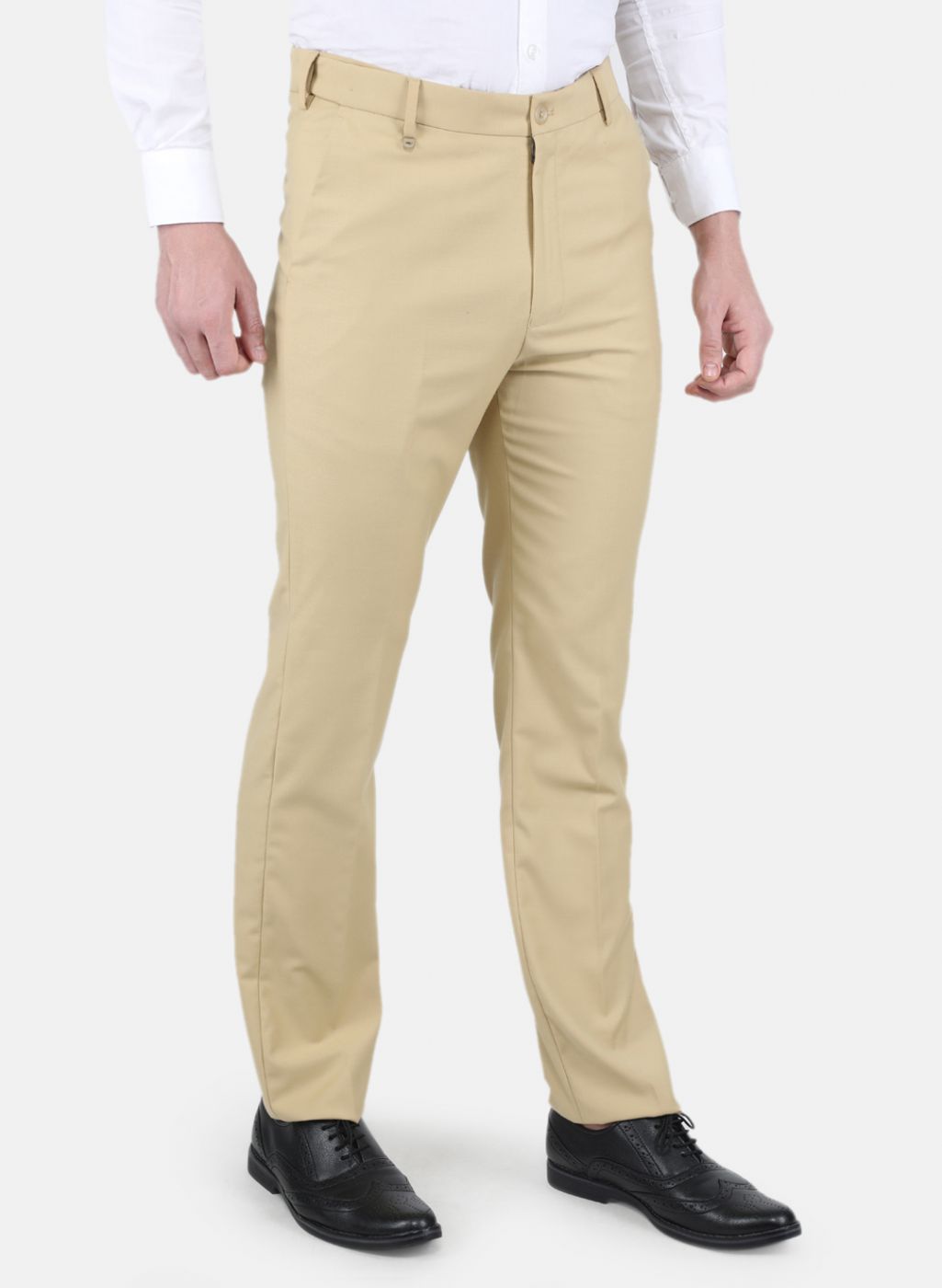 Men Beige Slim Fit Trouser