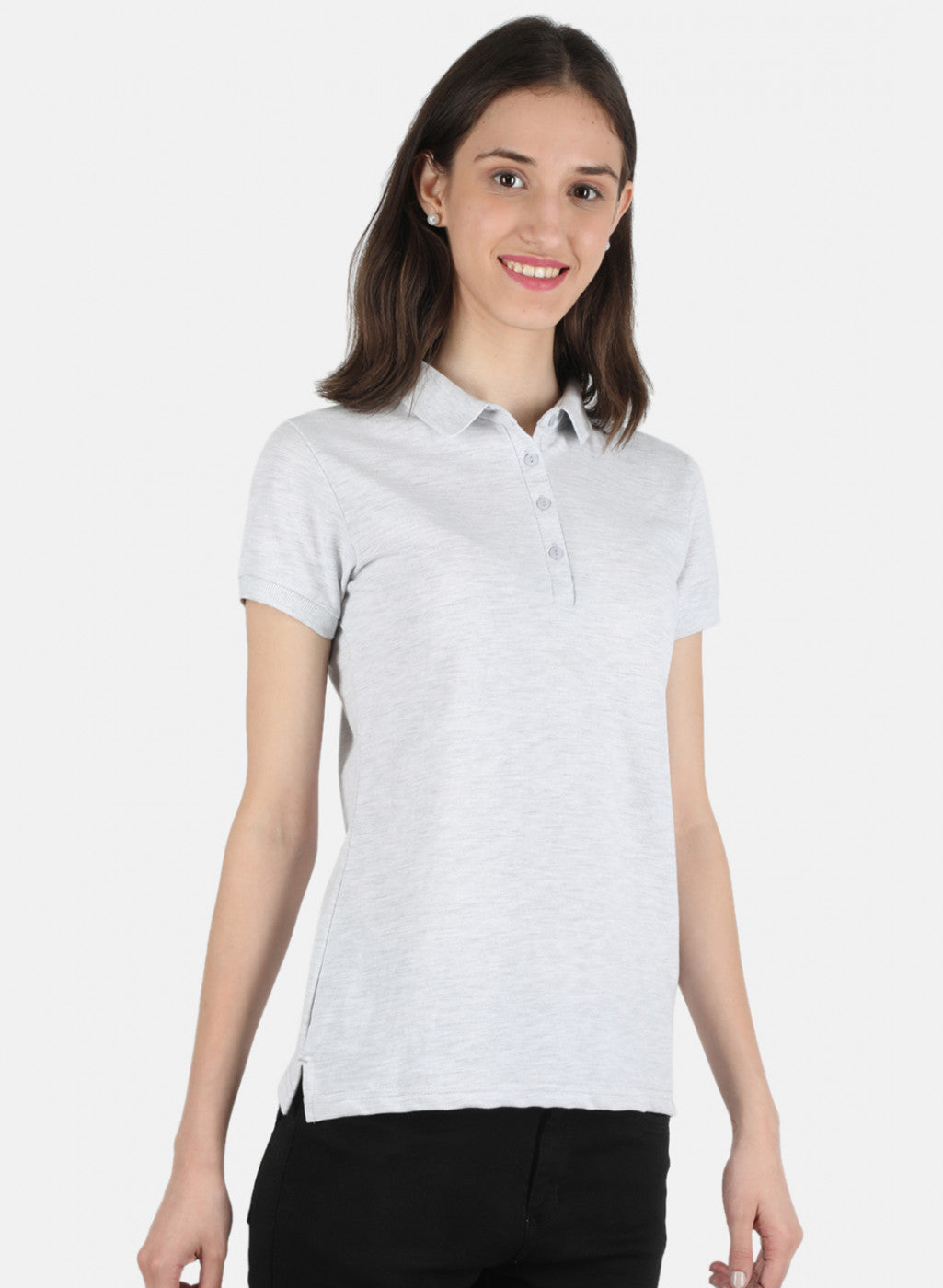 Women Grey Plain T-Shirt
