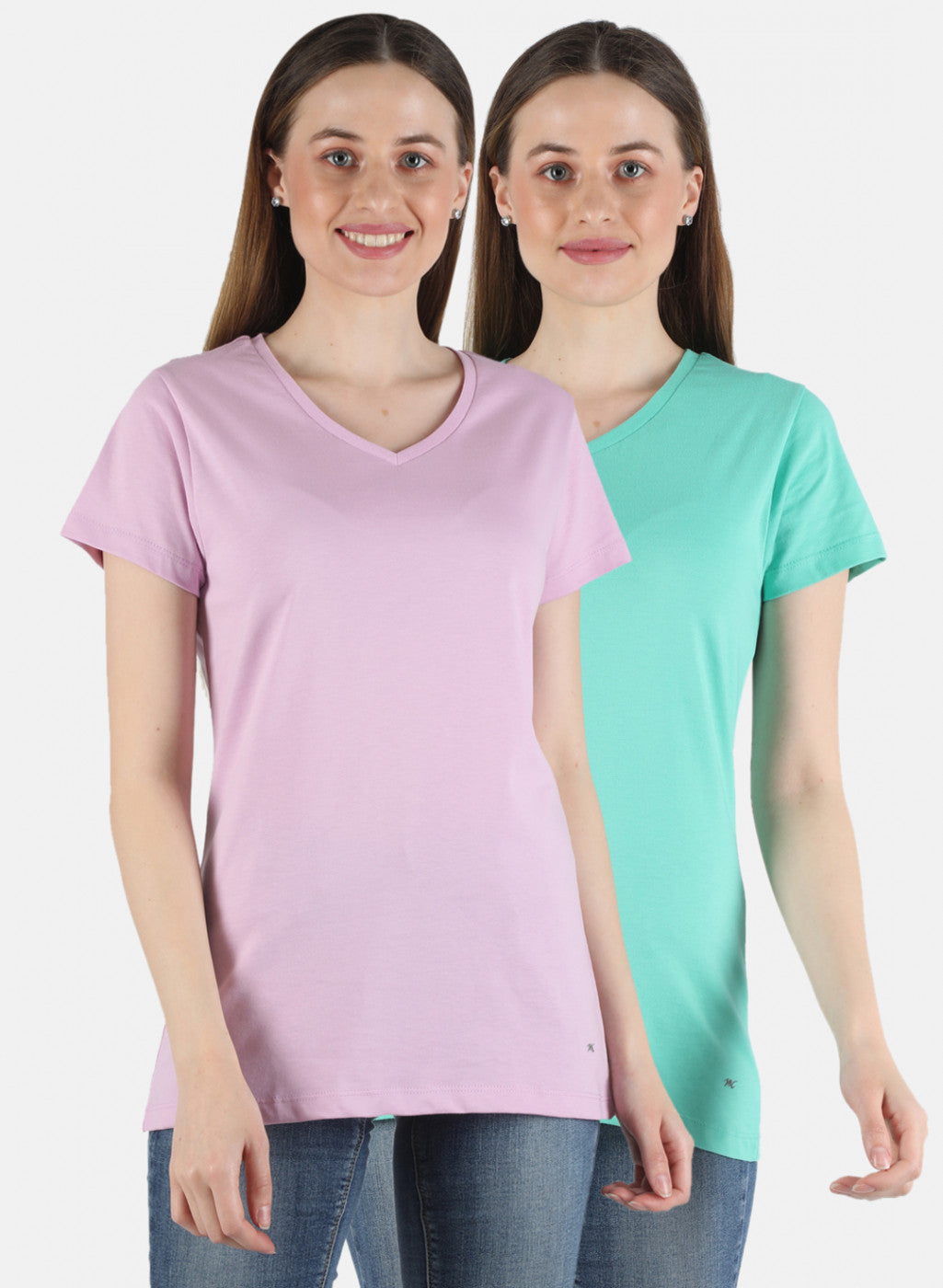 Women Purple & Green Plain 2 Pc Top Set