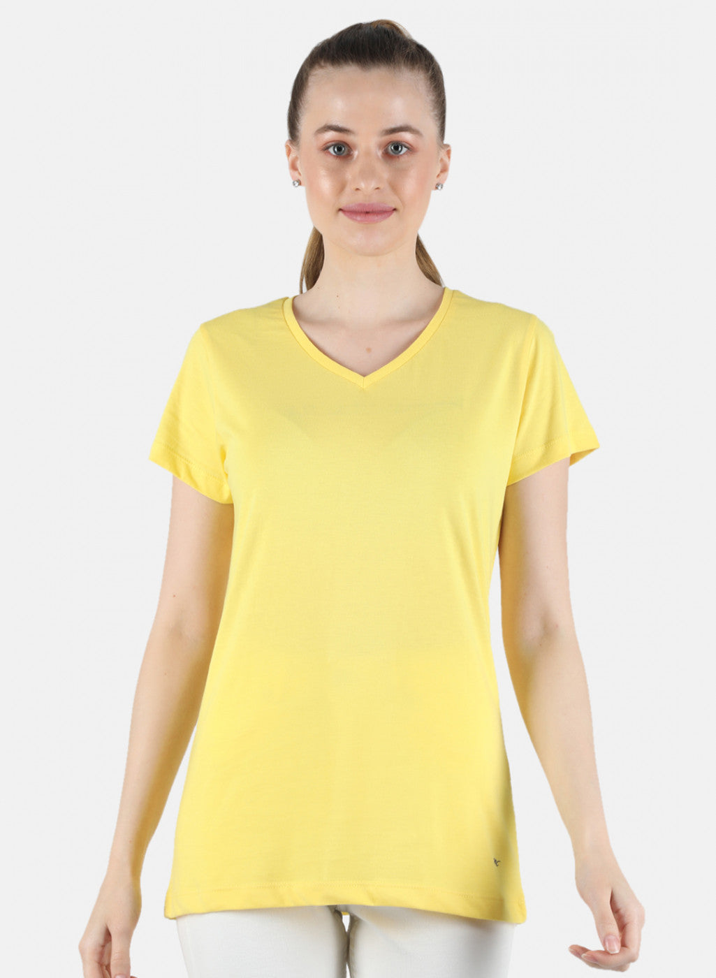 Women Yellow & Grey Plain 2 Pc Top Set