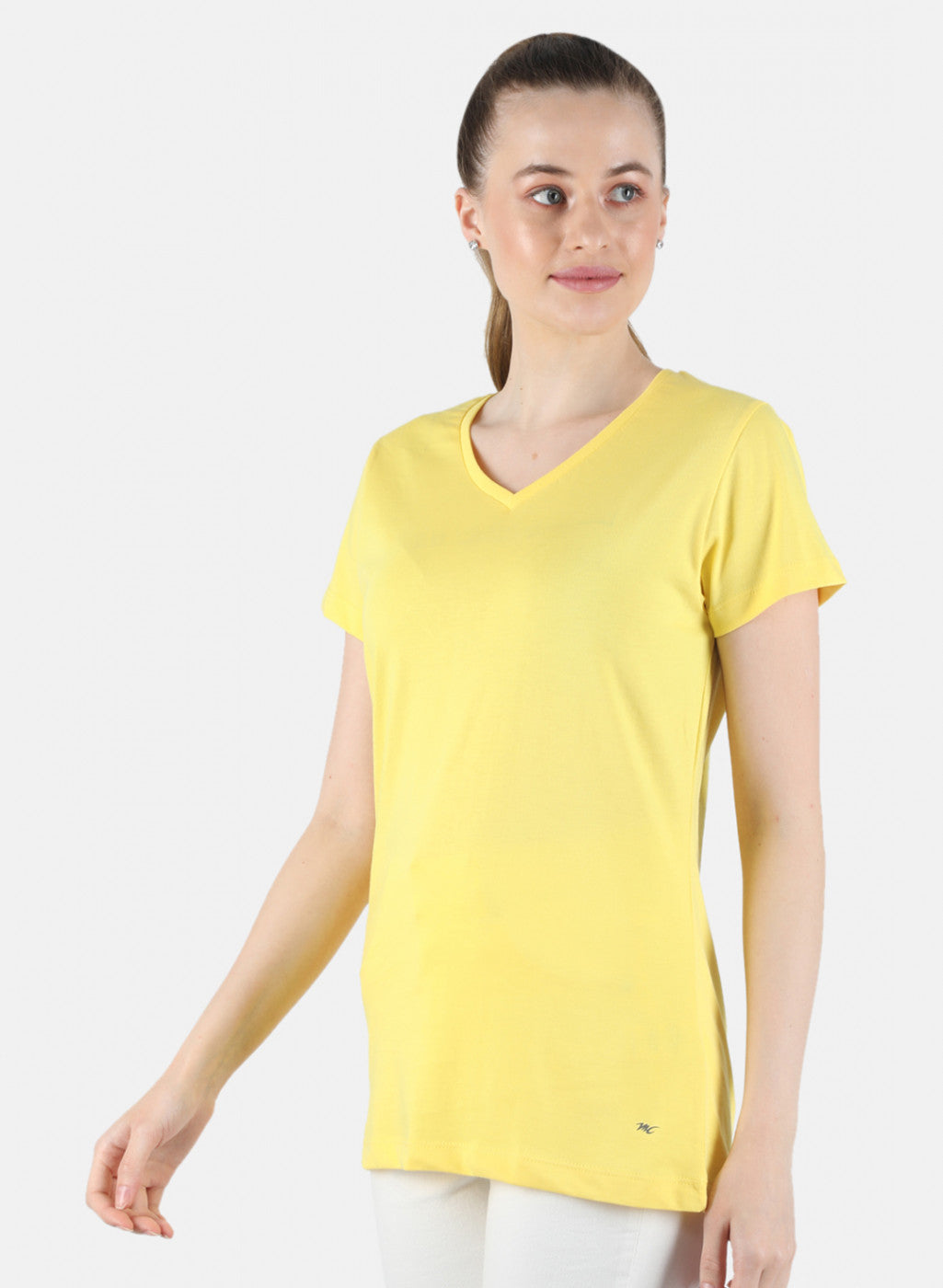 Women Yellow & Grey Plain 2 Pc Top Set