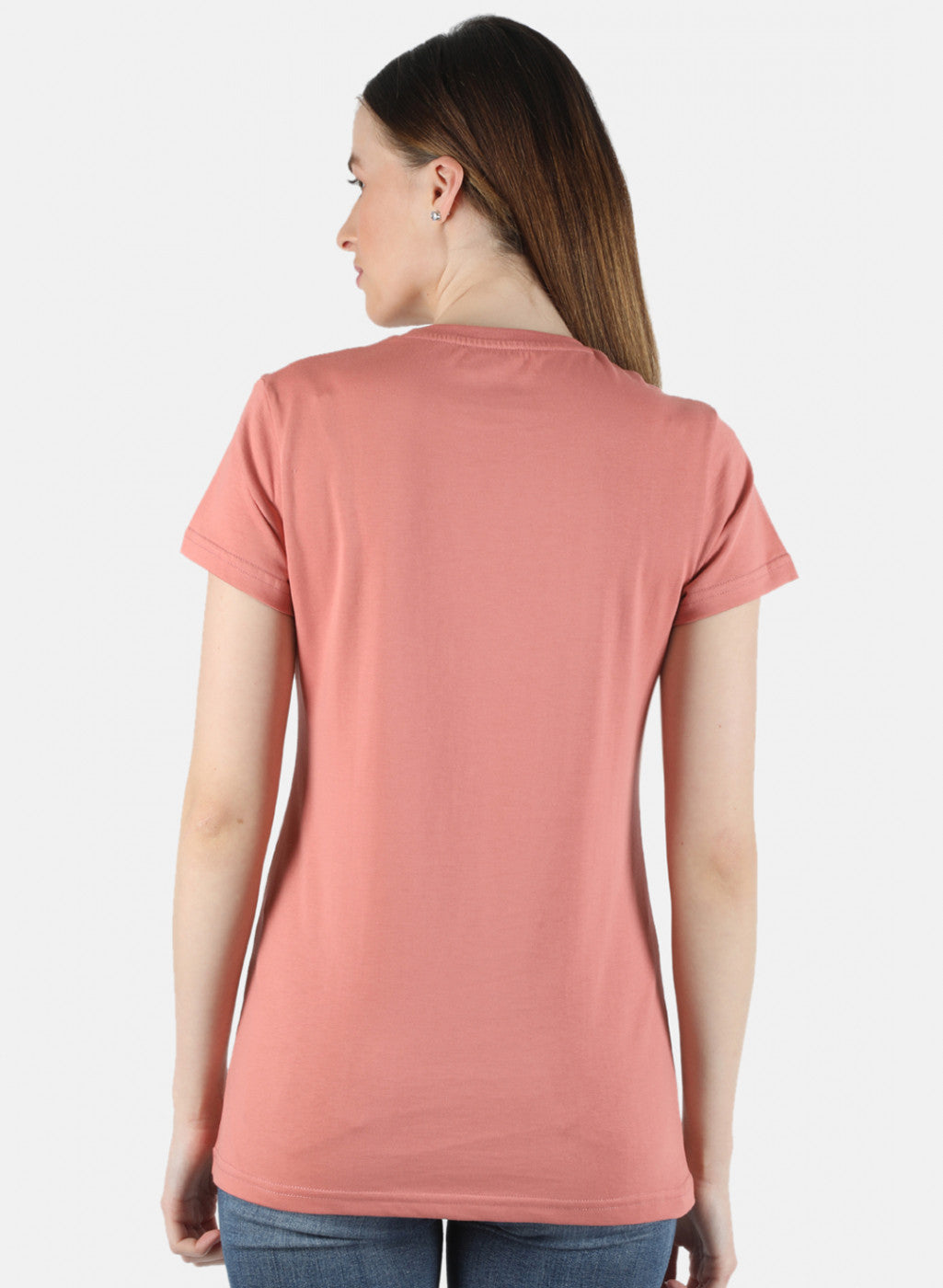 Women Peach & Cream Plain 2 Pc Top Set