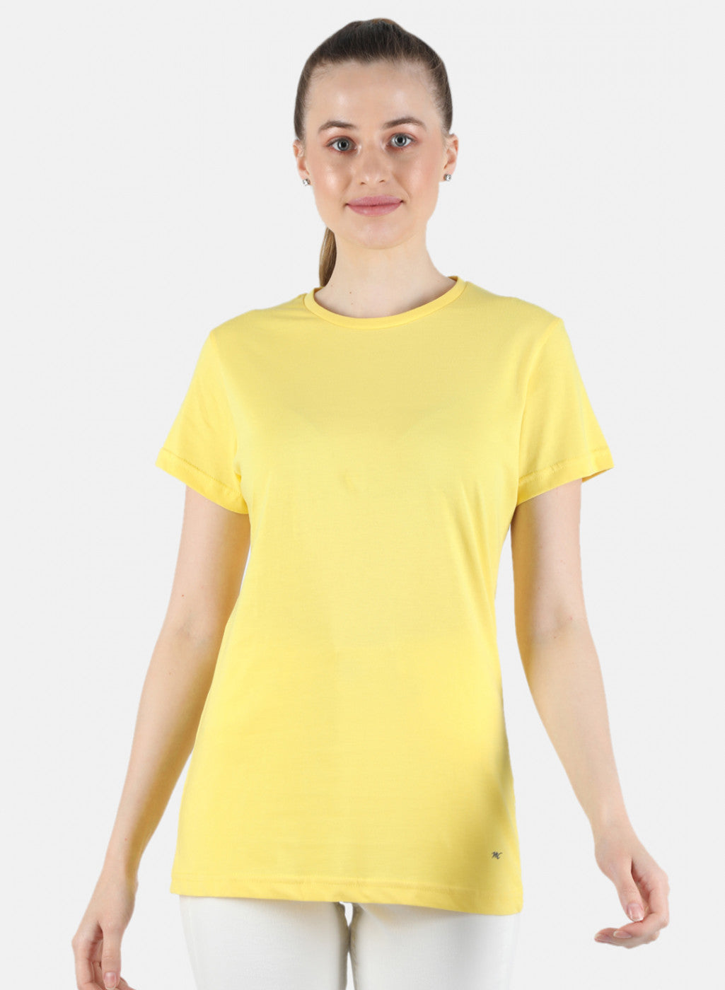 Women Yellow & Grey Plain 2 Pc Top Set