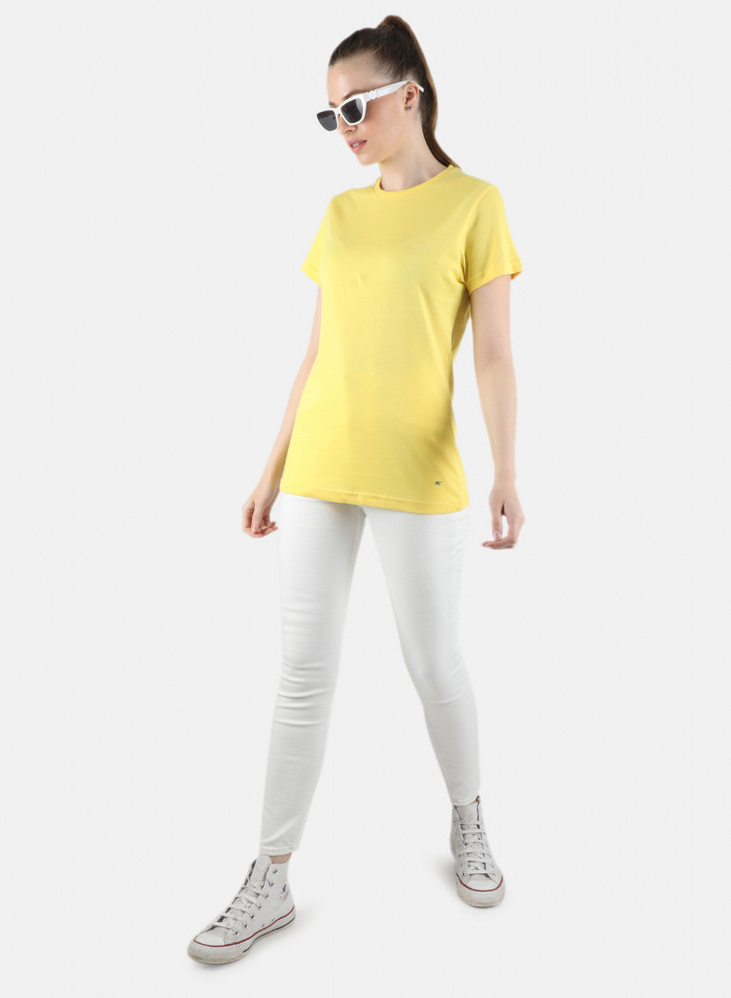 Women Yellow & Grey Plain 2 Pc Top Set