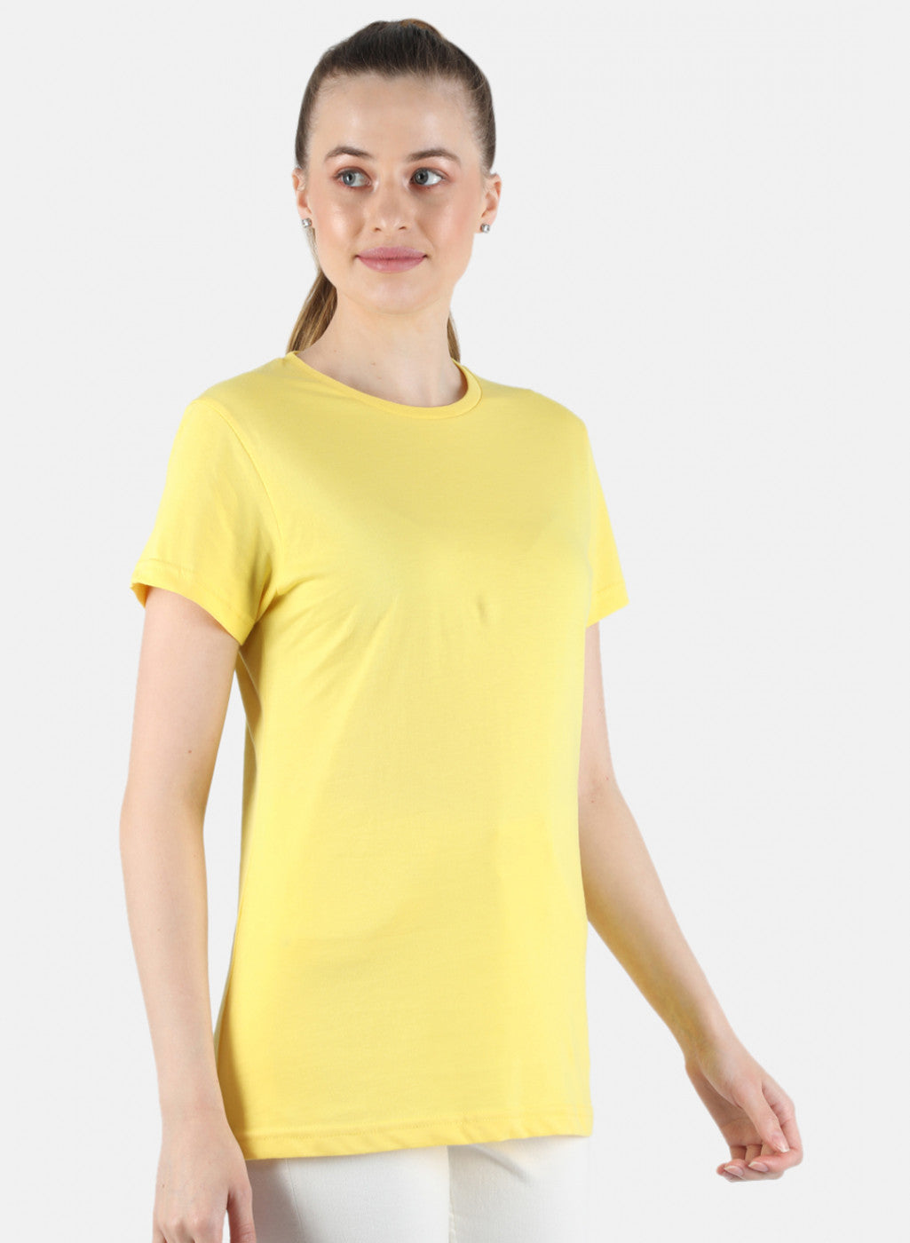 Women Yellow & Grey Plain 2 Pc Top Set