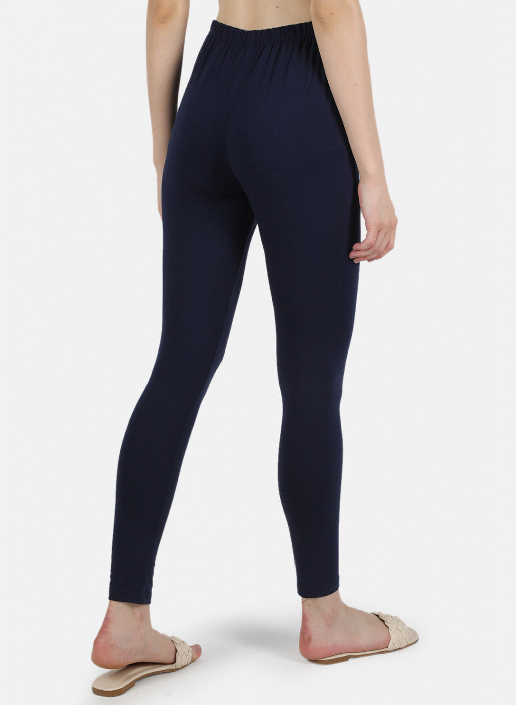 Women Navy Blue Plain Legging
