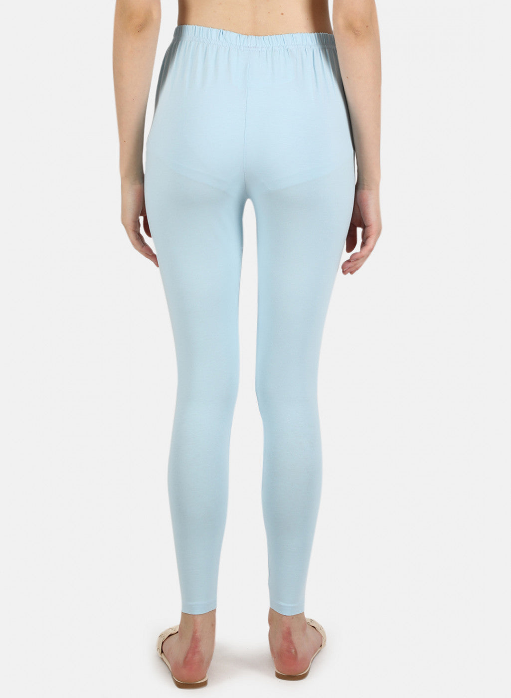 Women Sky Blue Plain Legging