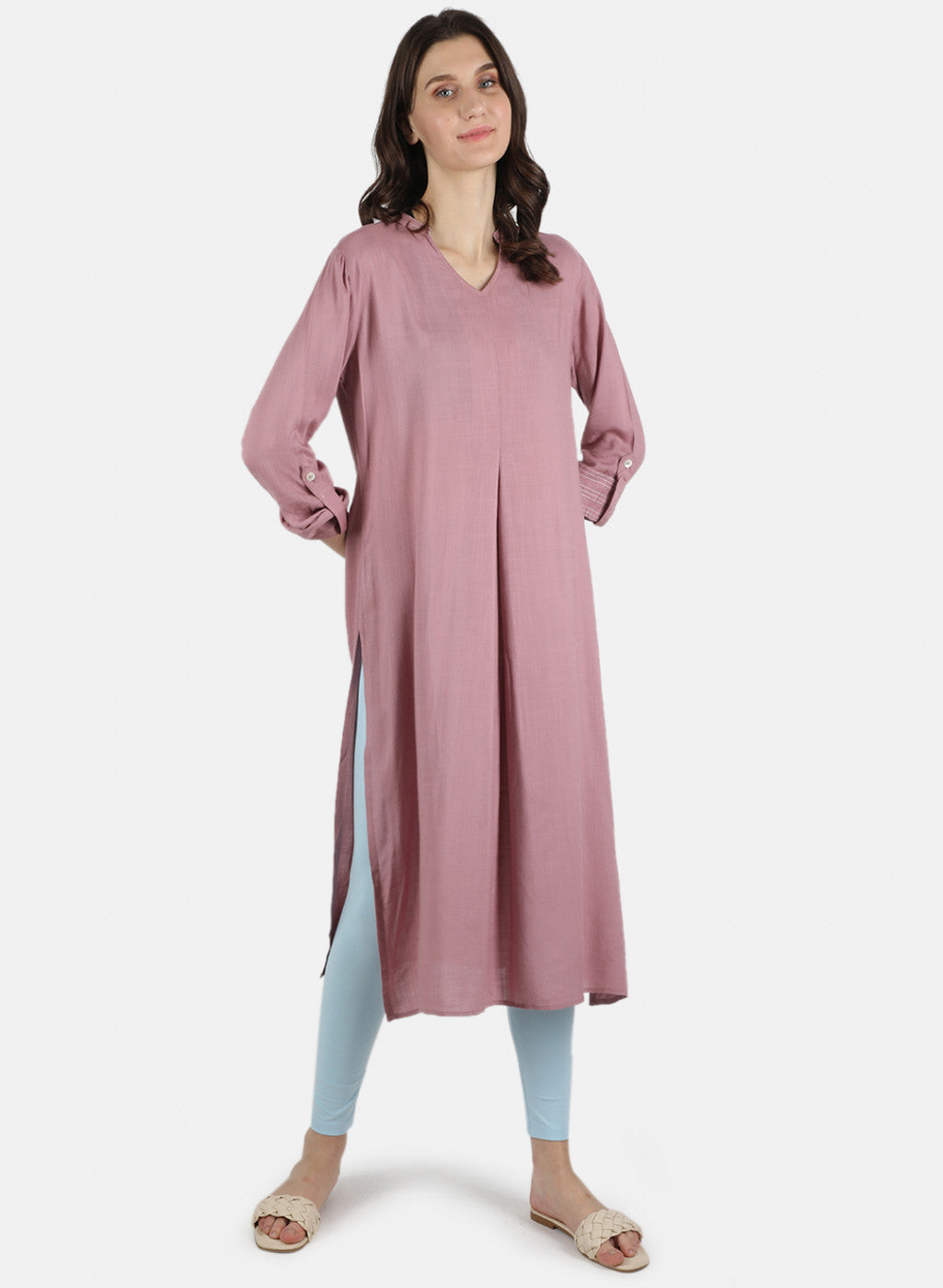 Women Sky Blue Plain Legging