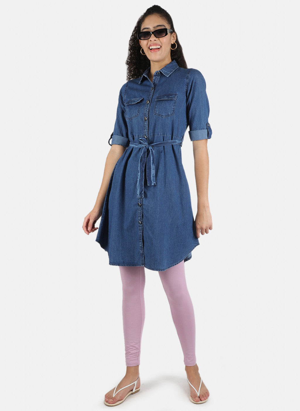 Women Purple Plain Legging