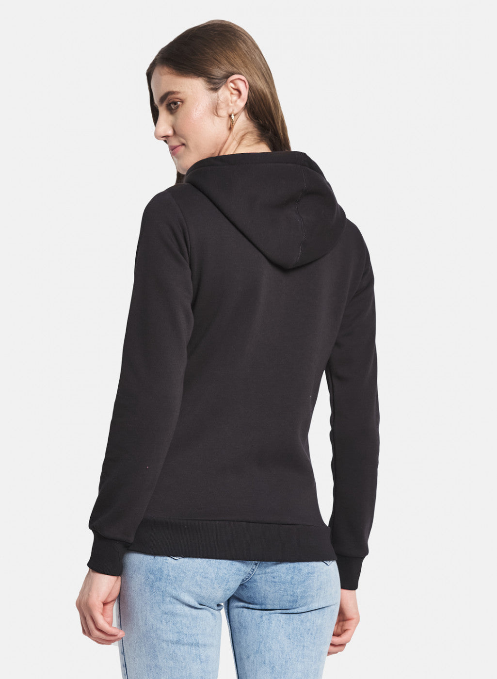 Women Black Solid Sweatshirt