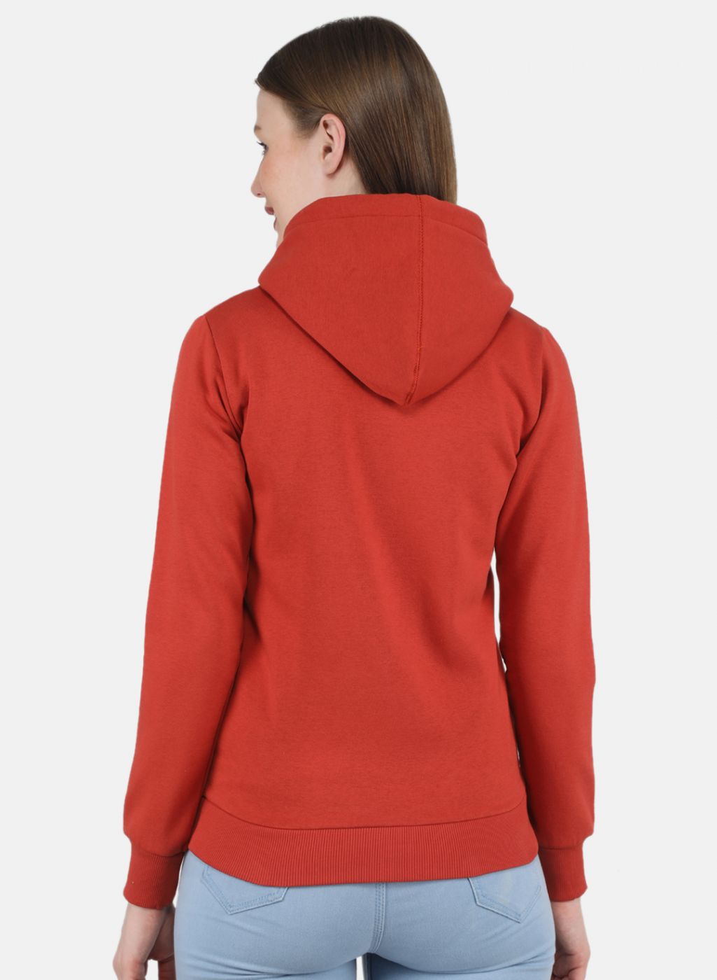 Women Orange Solid Sweatshirt
