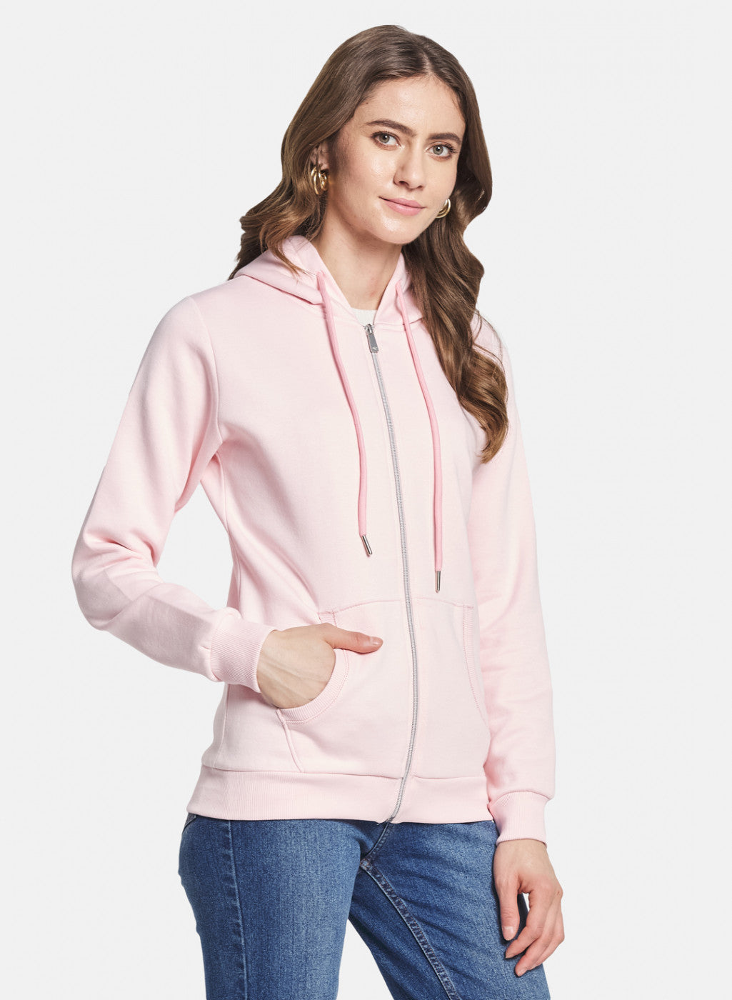 Women Pink Solid Sweatshirt