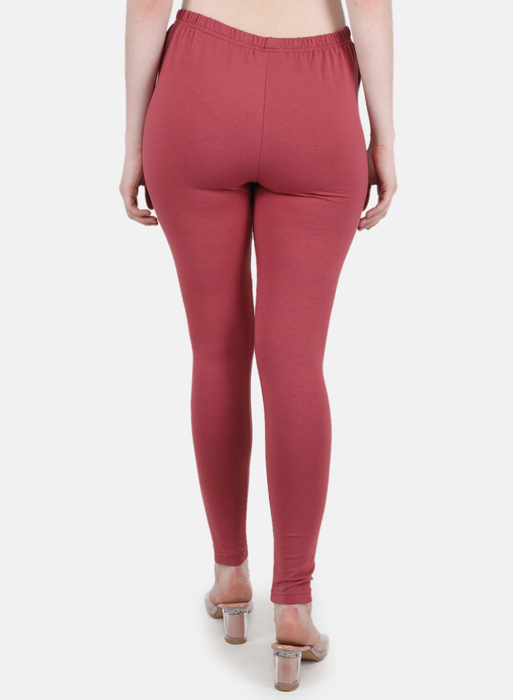 Women Pink Solid Legging