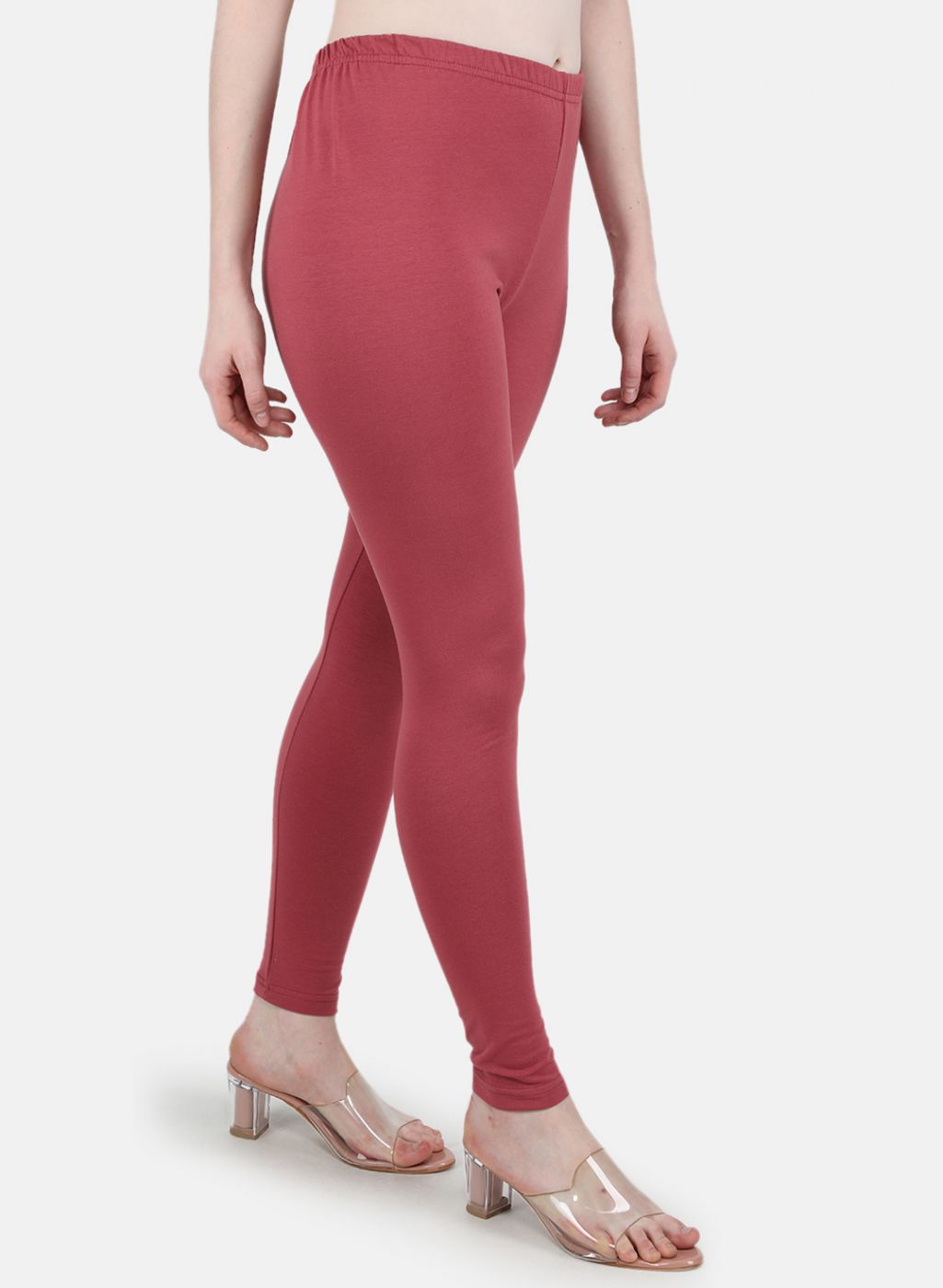 Women Pink Solid Legging