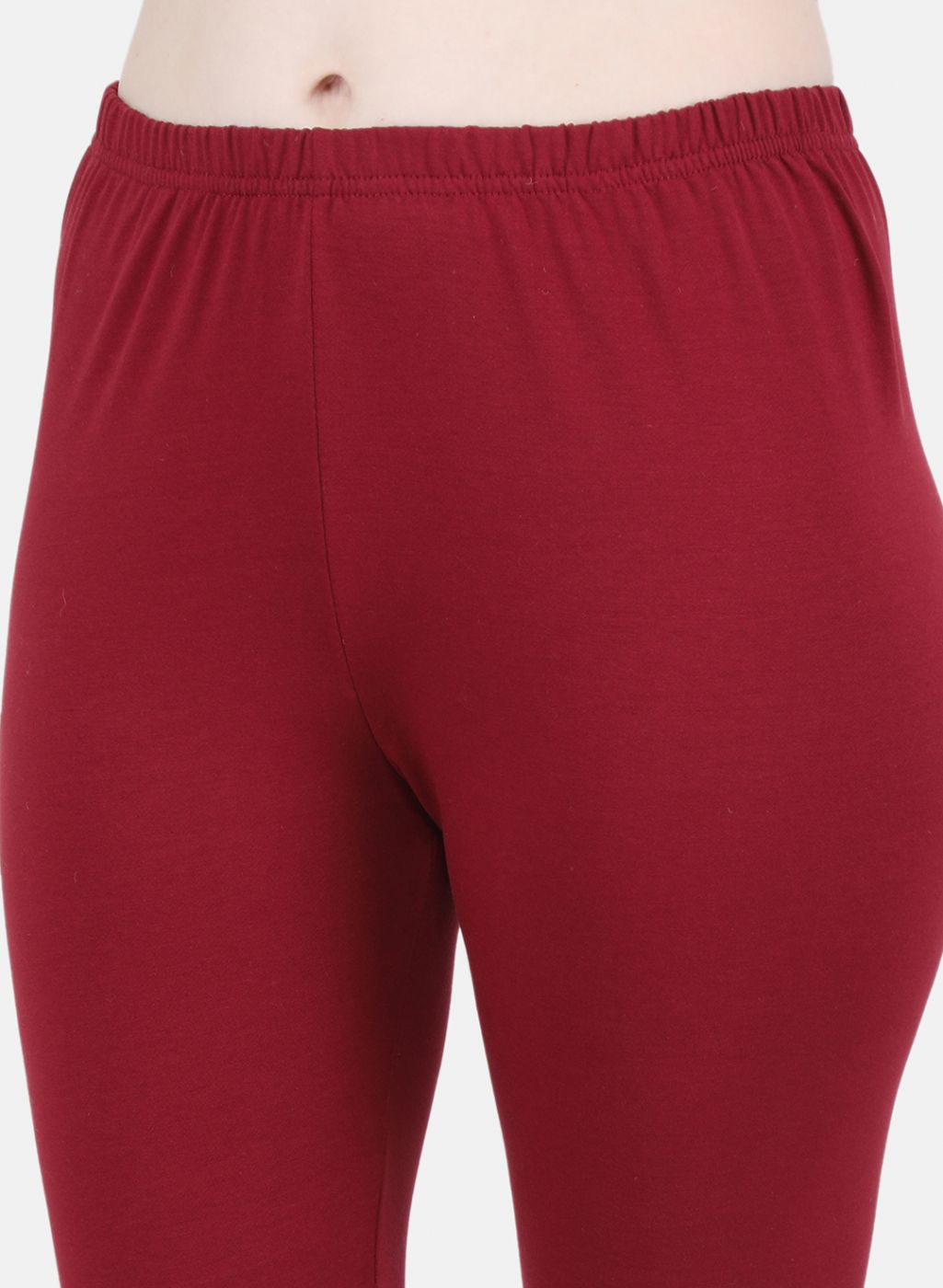 Women Maroon Solid Legging