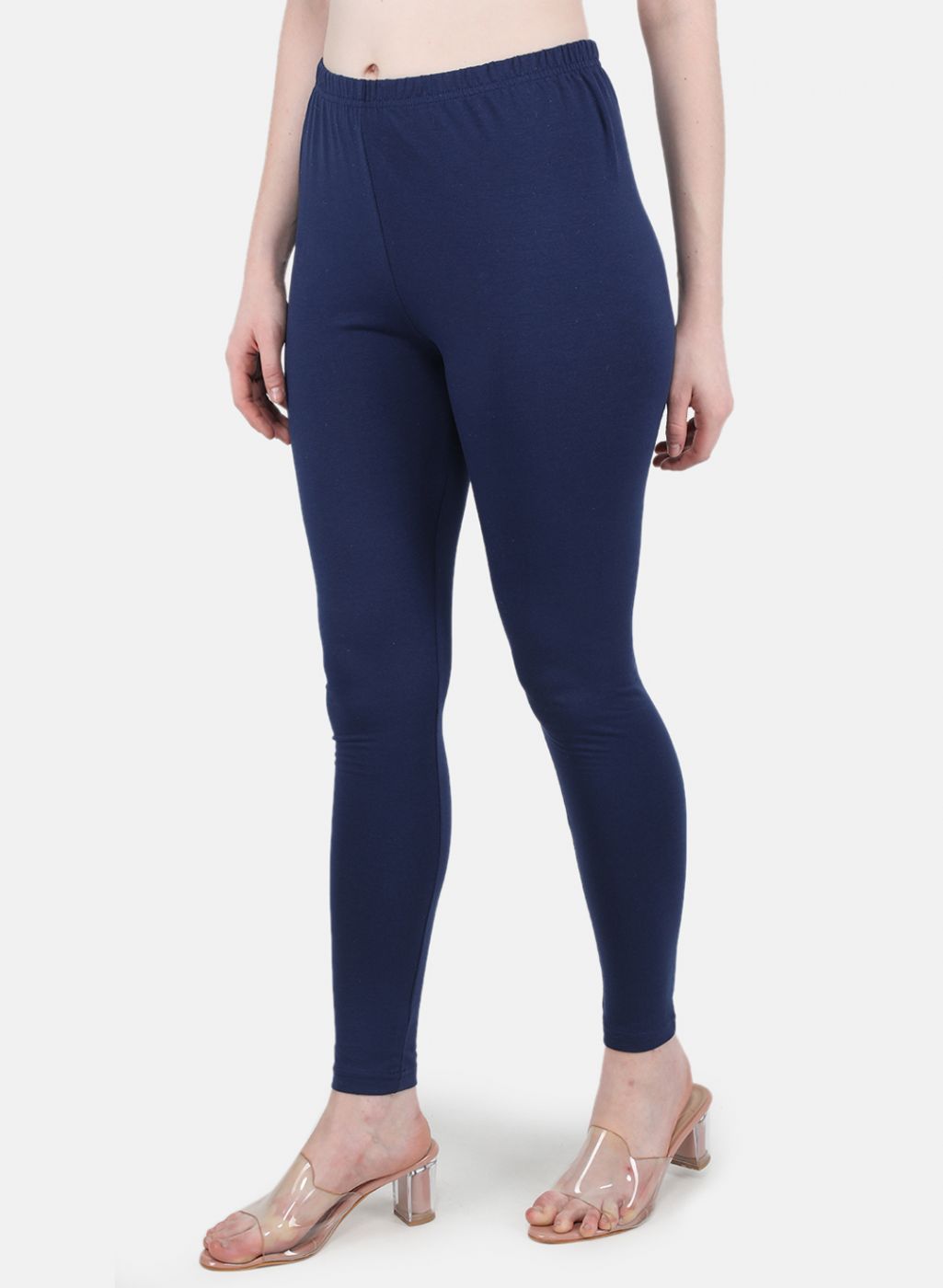 Women Blue Solid Legging