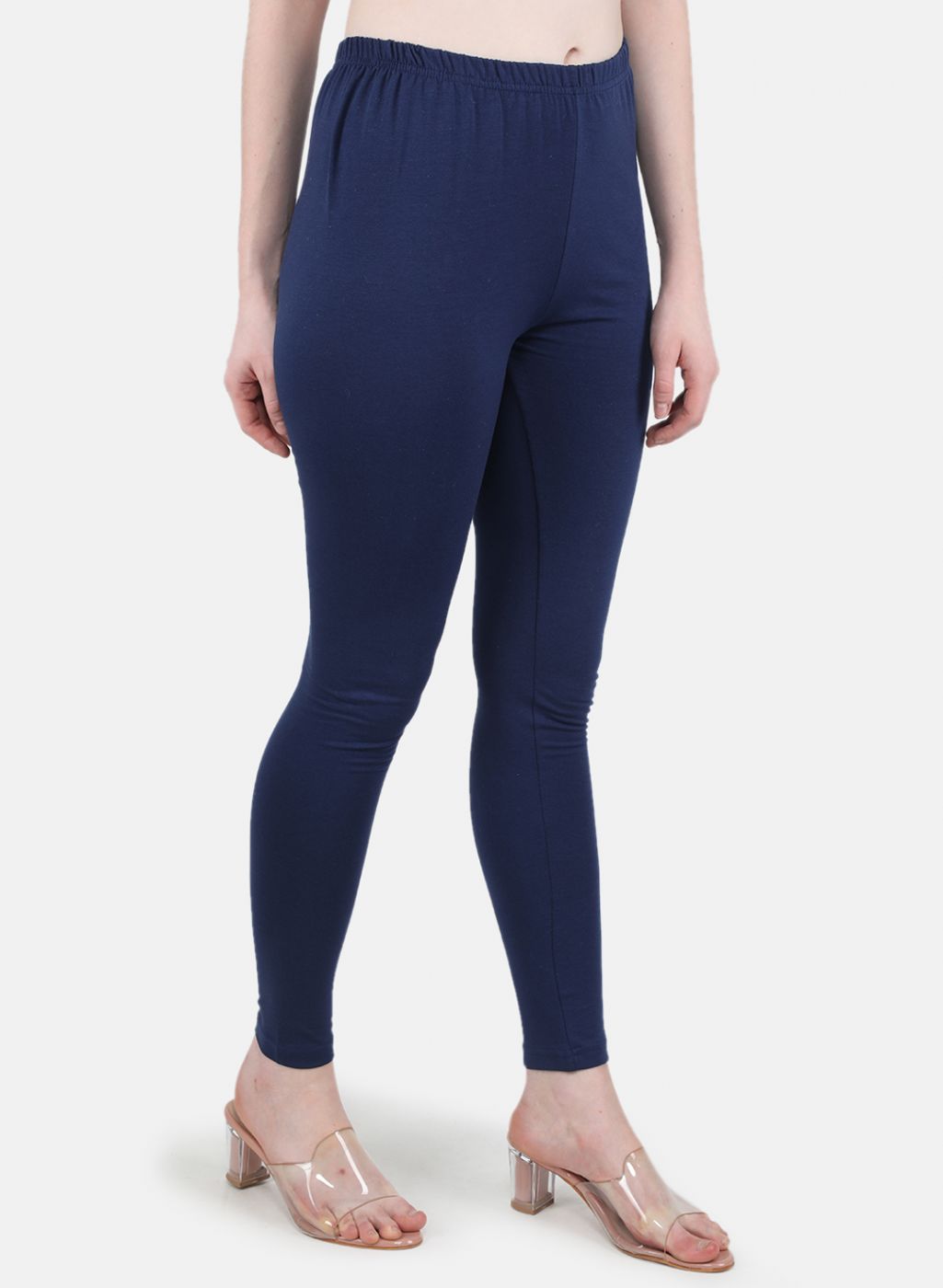 Women Blue Solid Legging