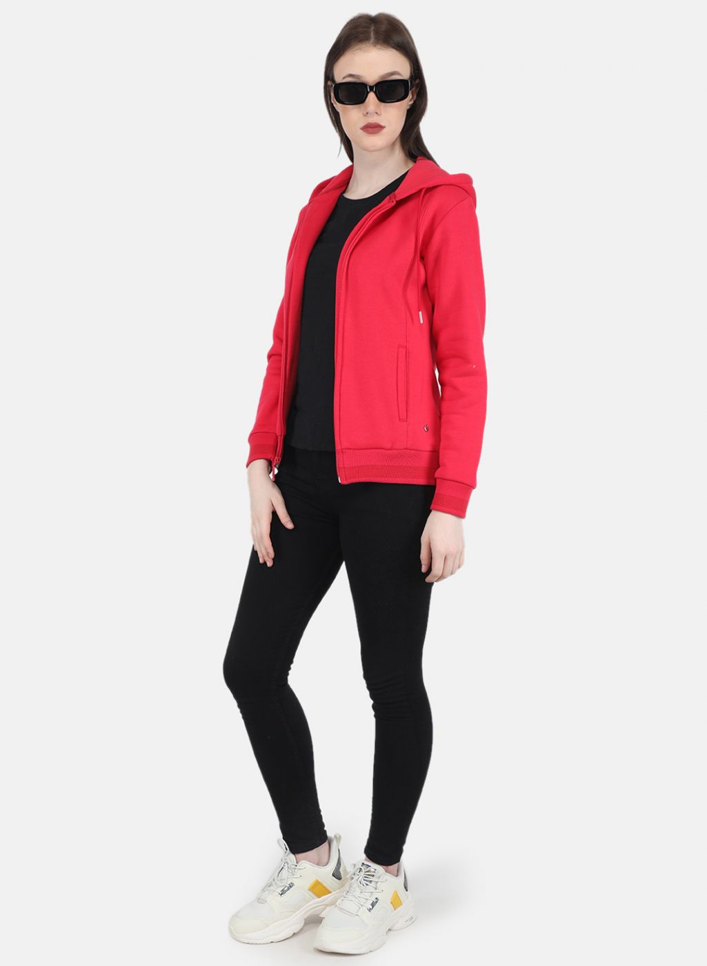 Women Pink Solid Sweatshirt