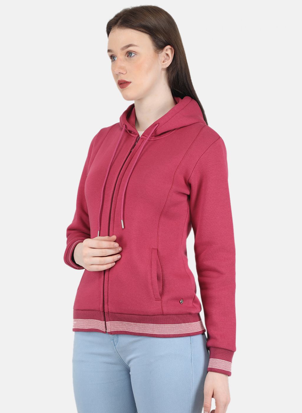Women Pink Solid Sweatshirt