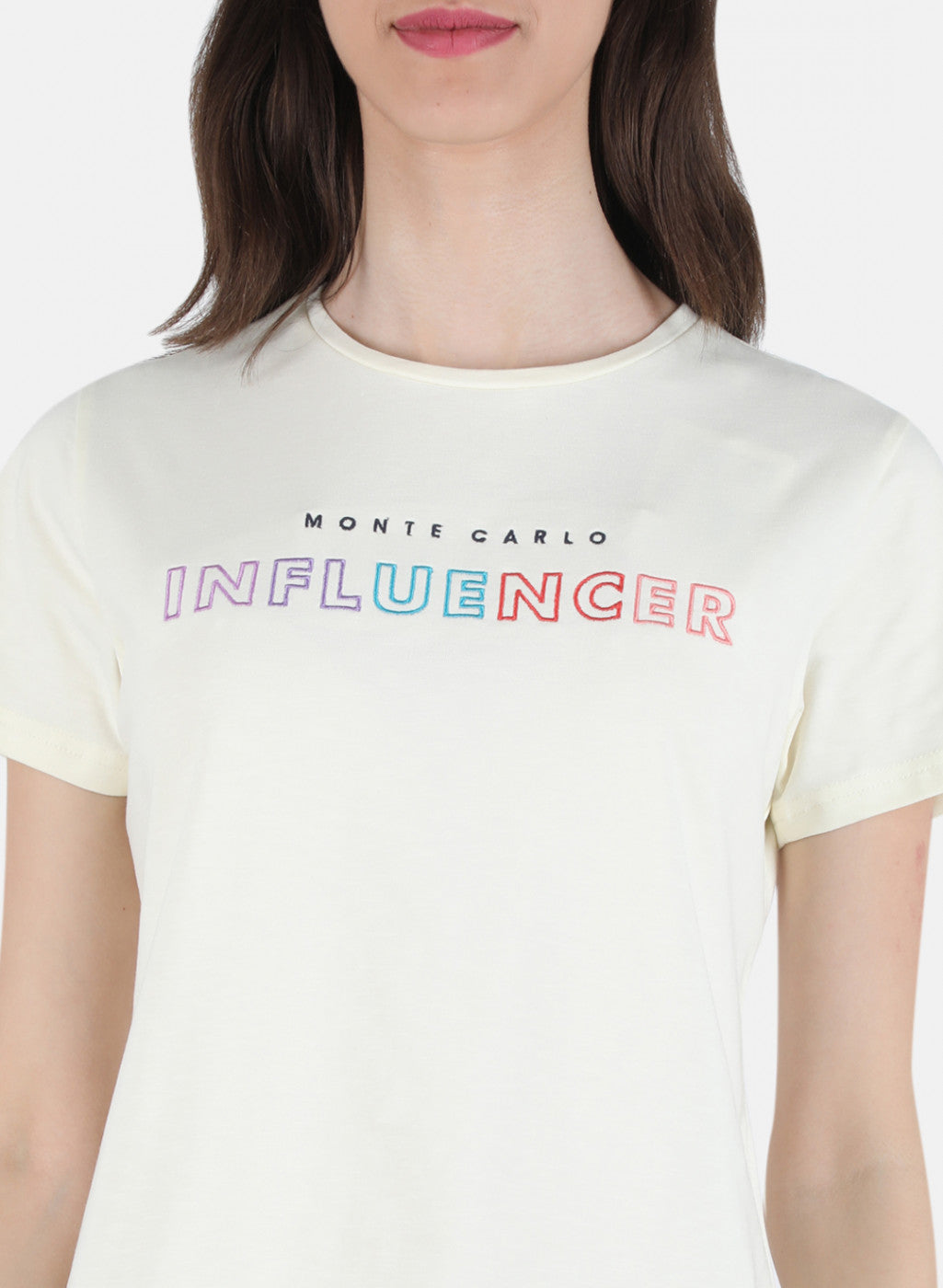 Women Off White Embroidered Top