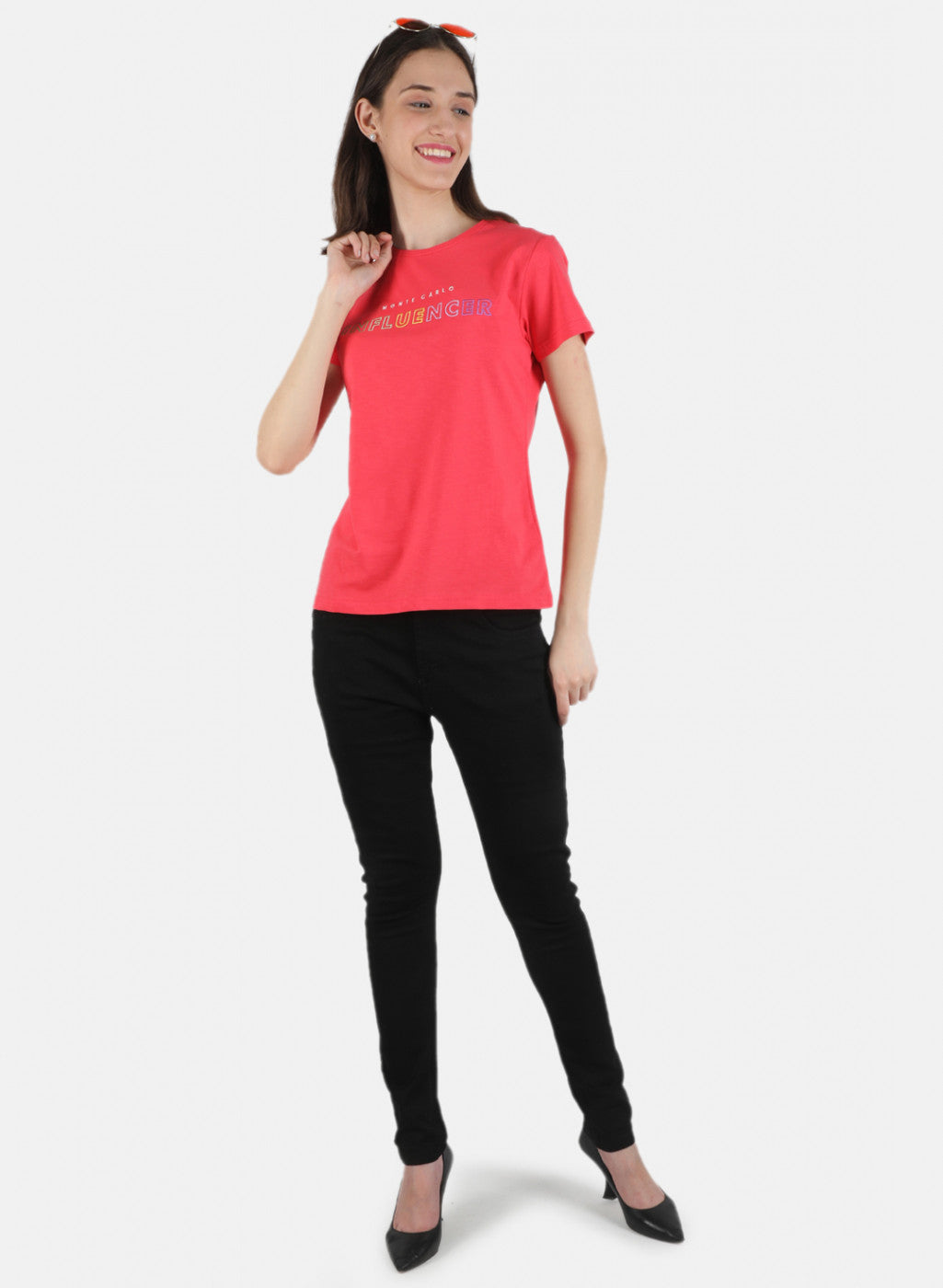 Women Pink Embroidered Top