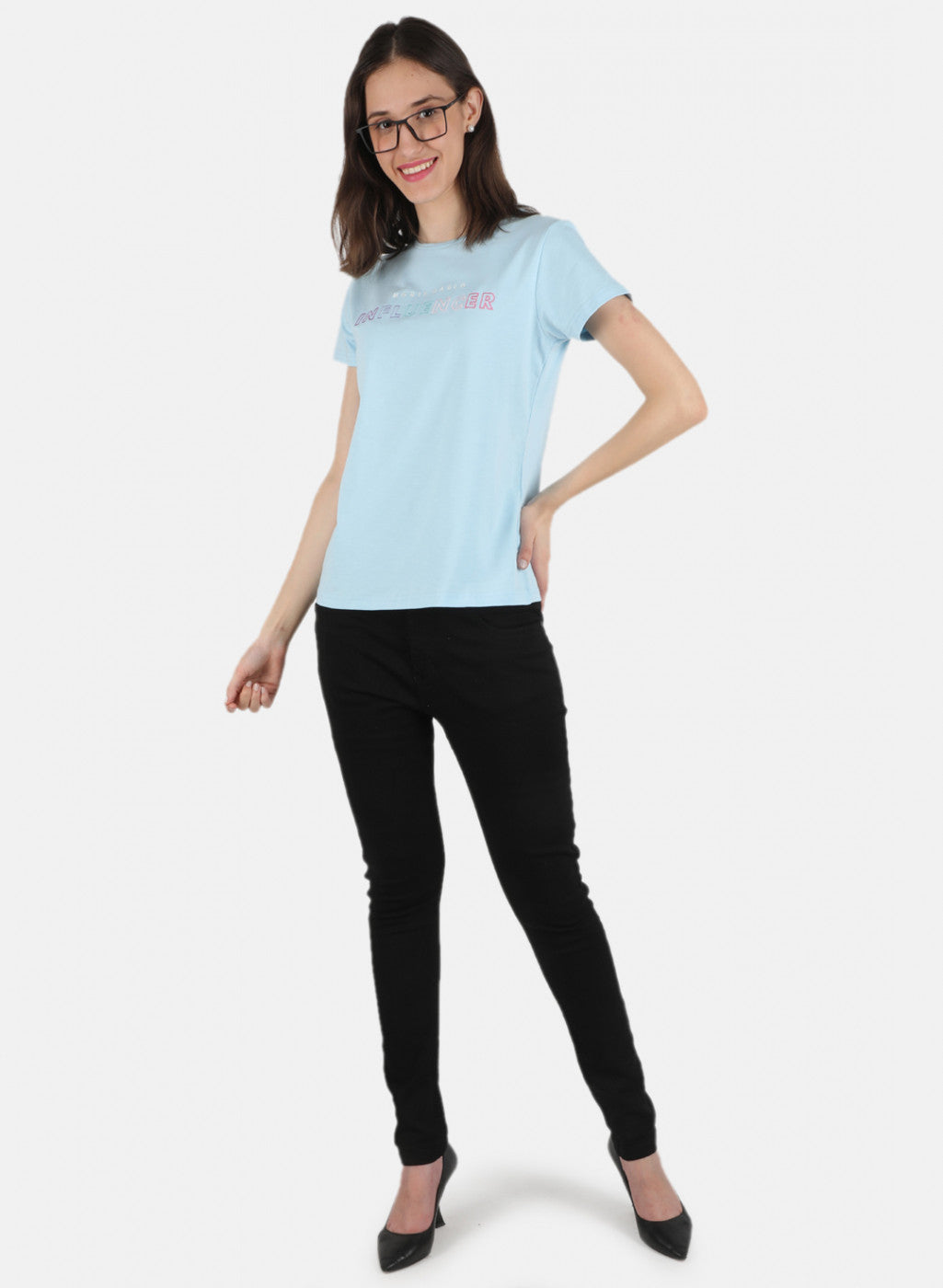 Women Blue Embroidered Top