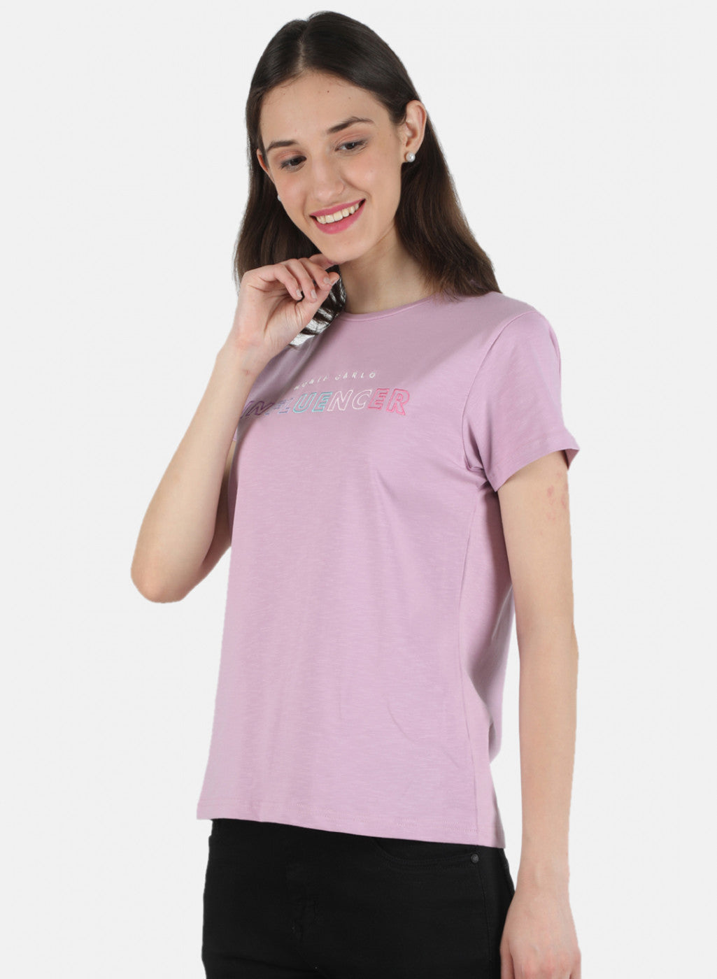 Women Purple Embroidered Top