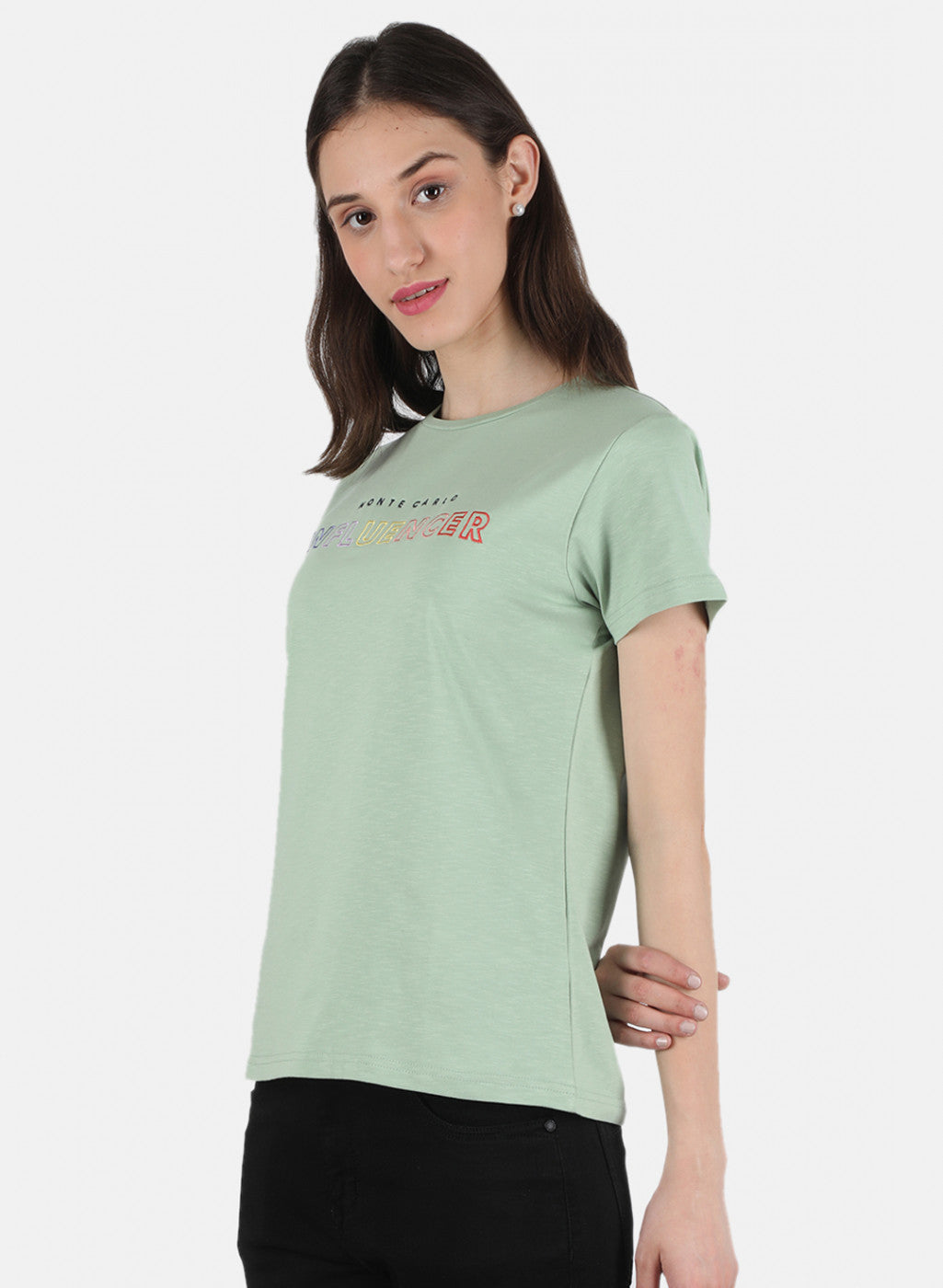 Women Green Embroidered Top