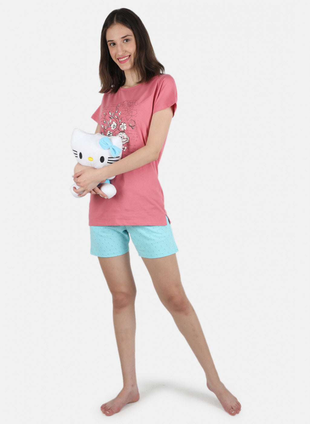 Women Navy Blue Printed Top 2Pc Set