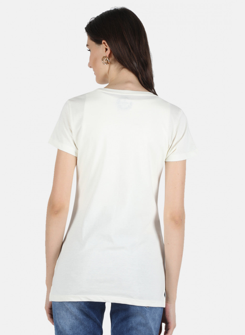 Women Cream & Blue Printed Top 2 PCs