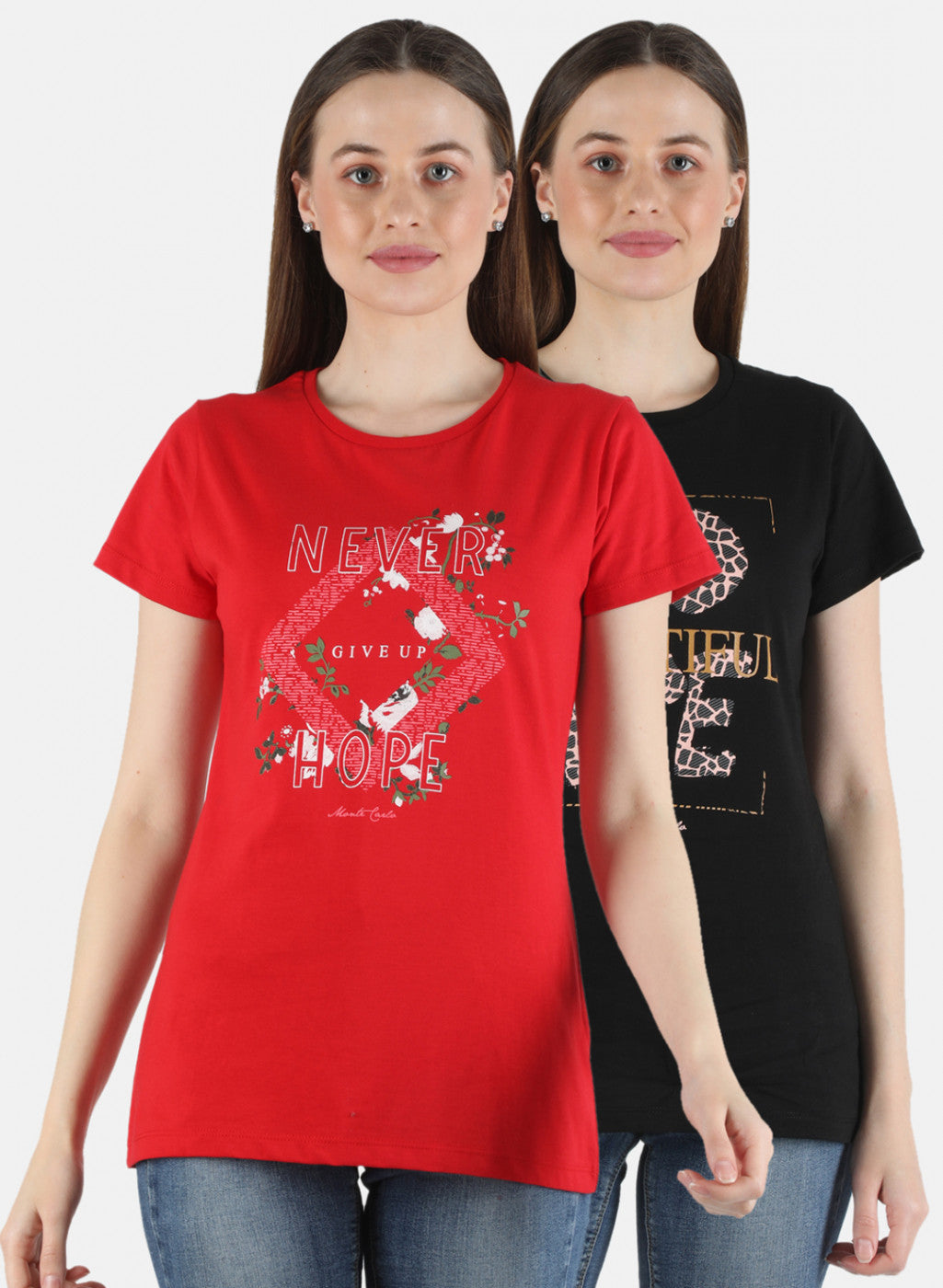 Women Red & Black Printed 2 Pc Top Set