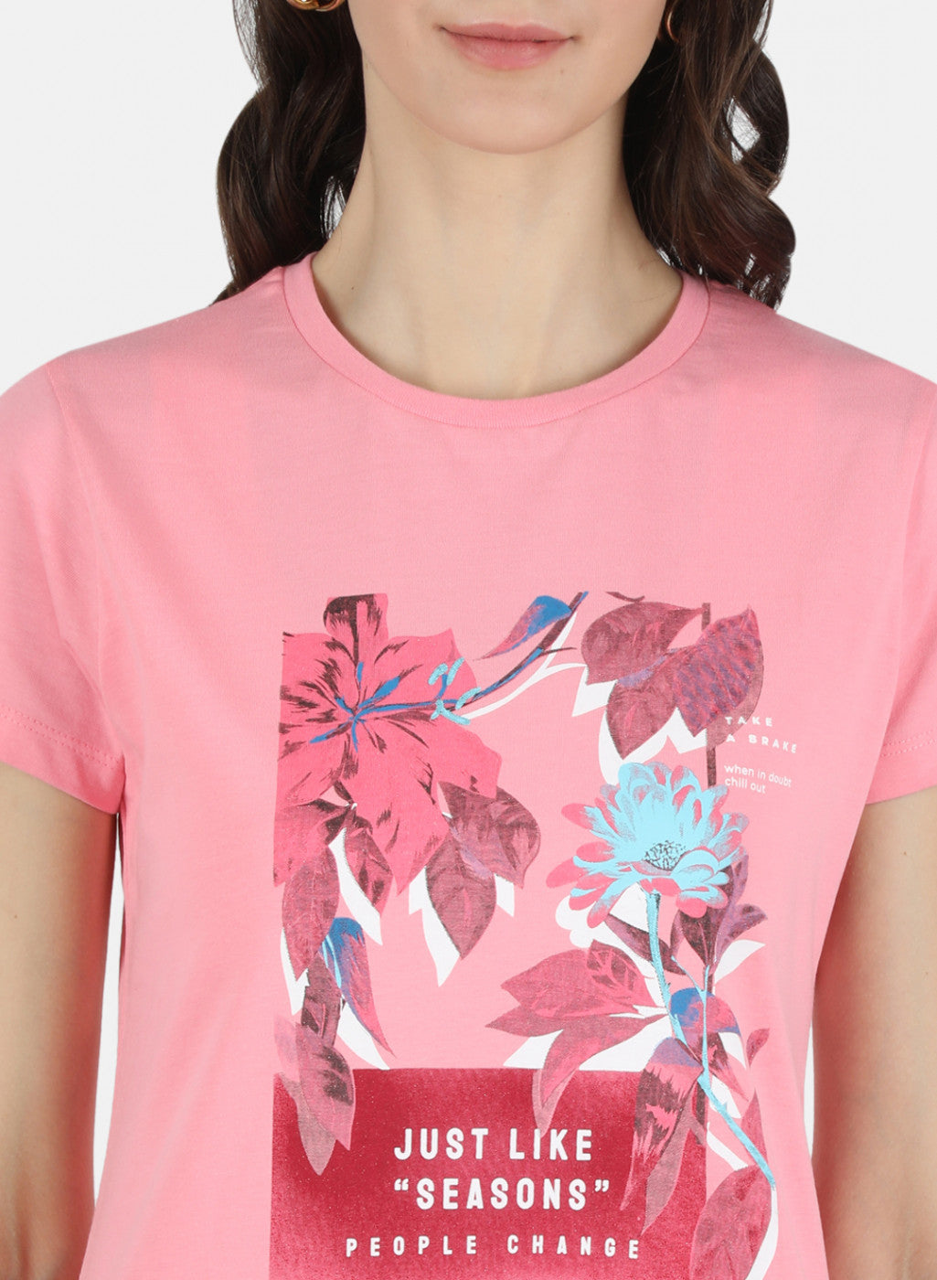 Women Pink & Blue Printed Top 2 PCs