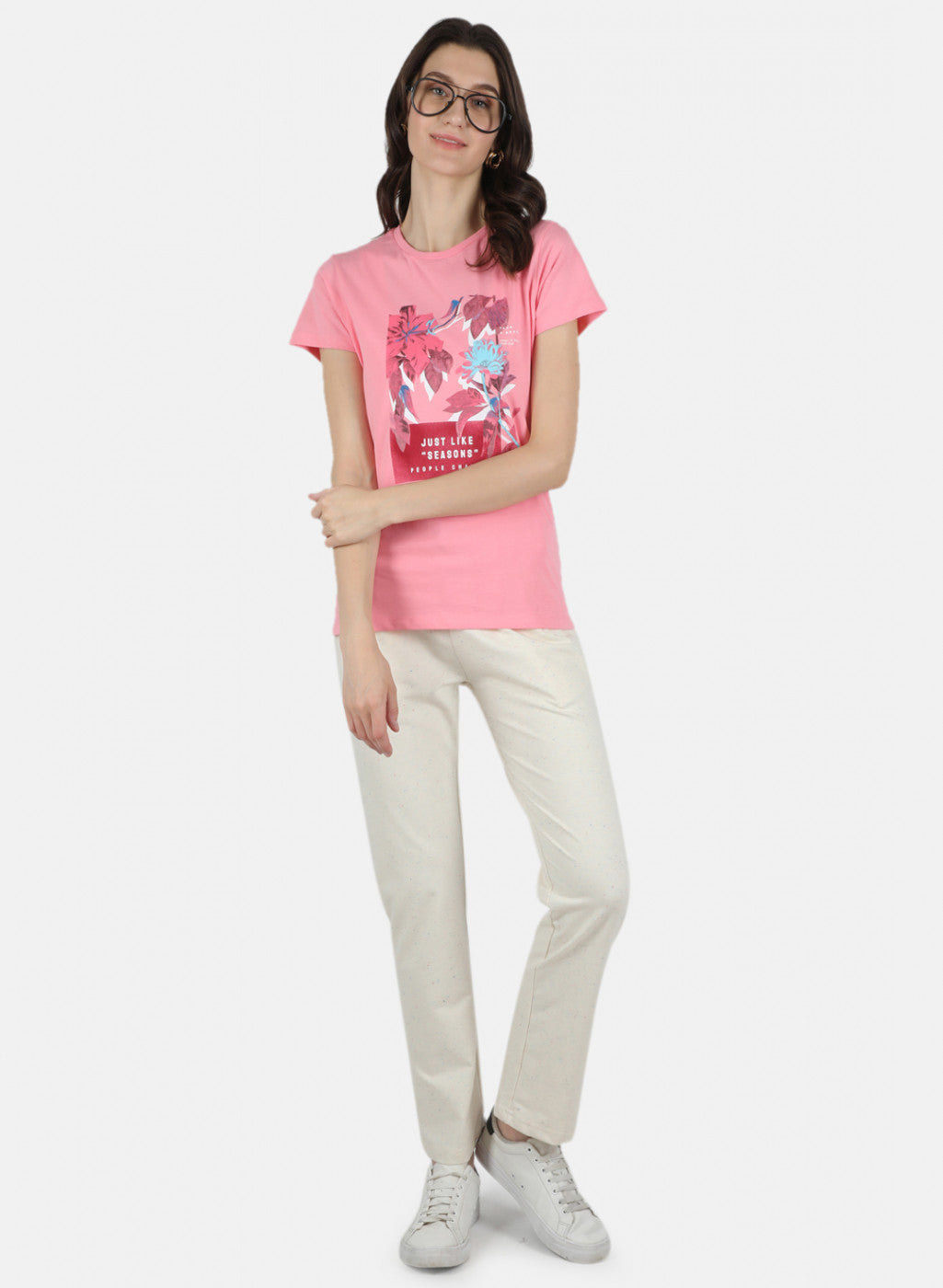 Women Pink & Blue Printed Top 2 PCs