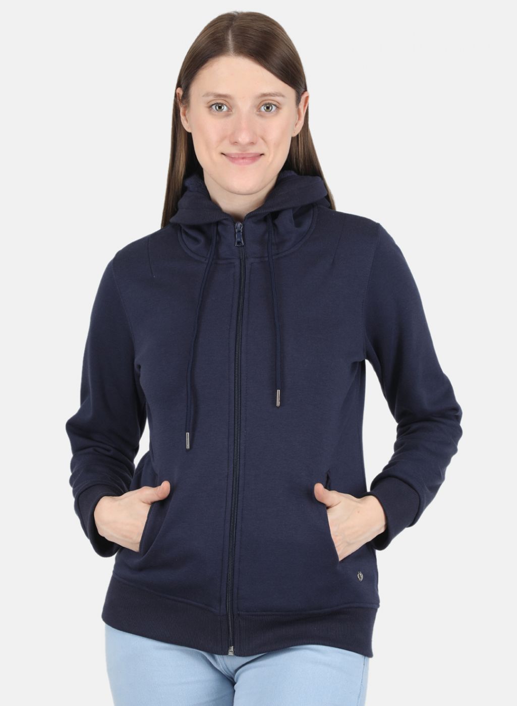 Women Blue Solid Sweatshirt