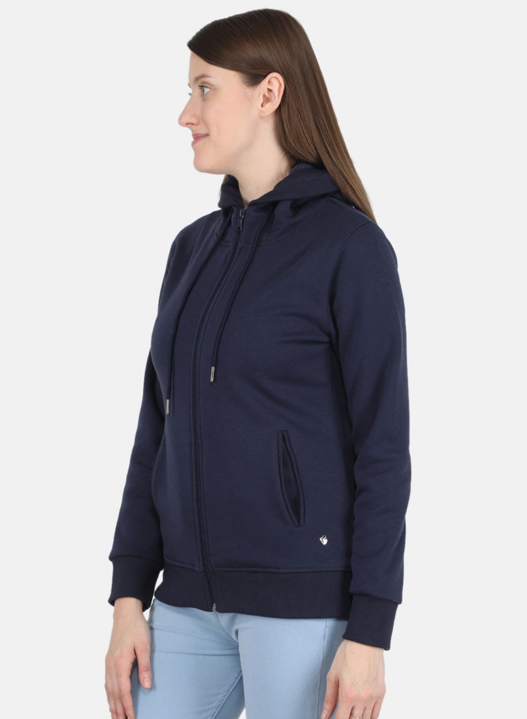 Women Blue Solid Sweatshirt