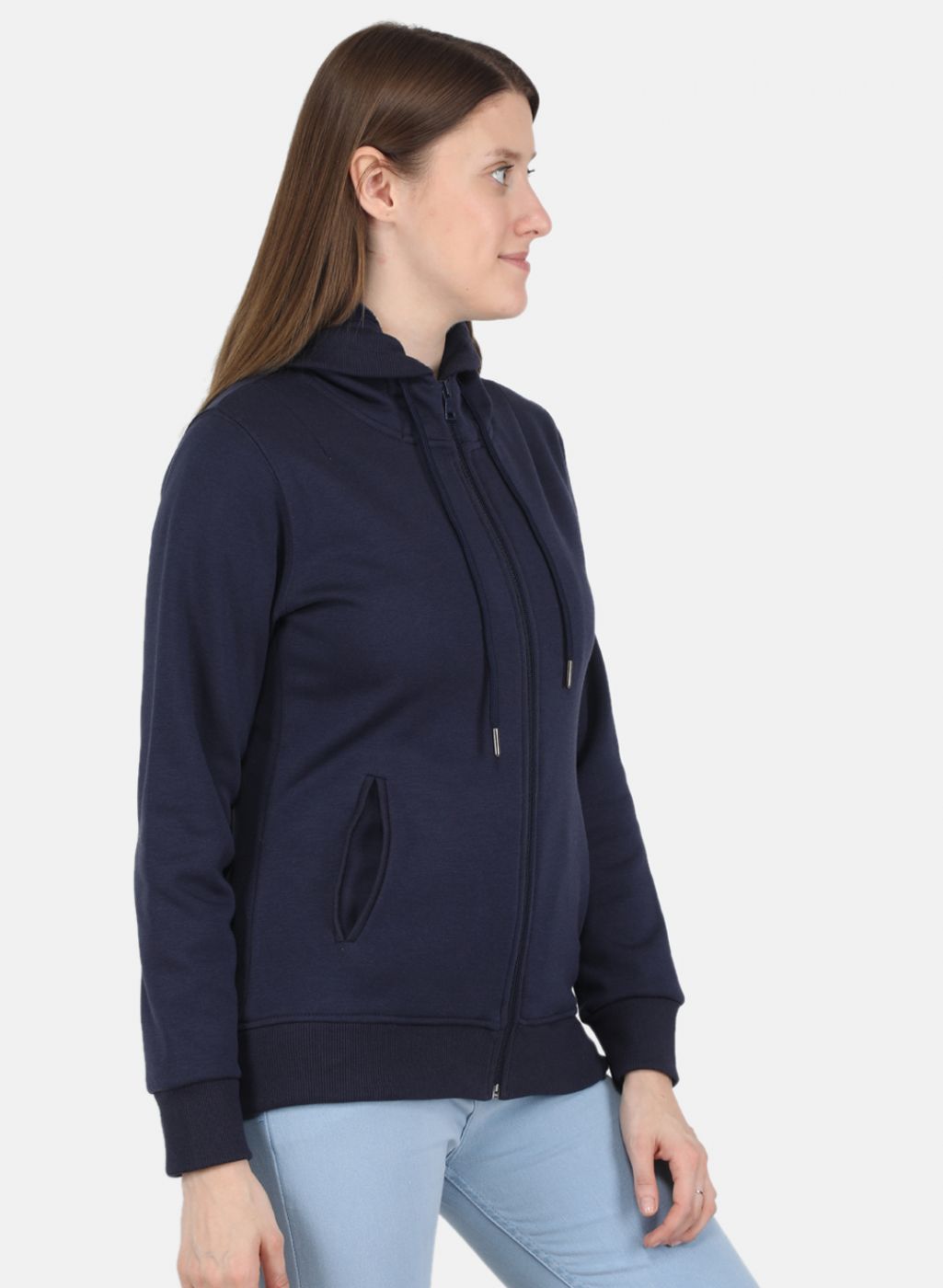 Women Blue Solid Sweatshirt