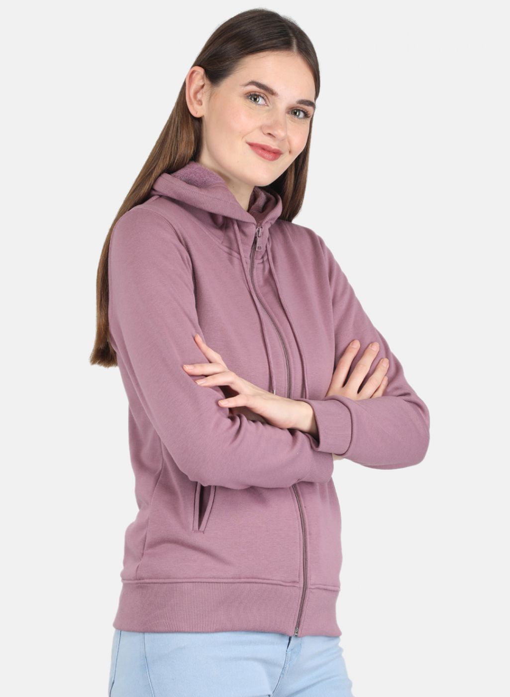 Women Purple Solid Sweatshirt