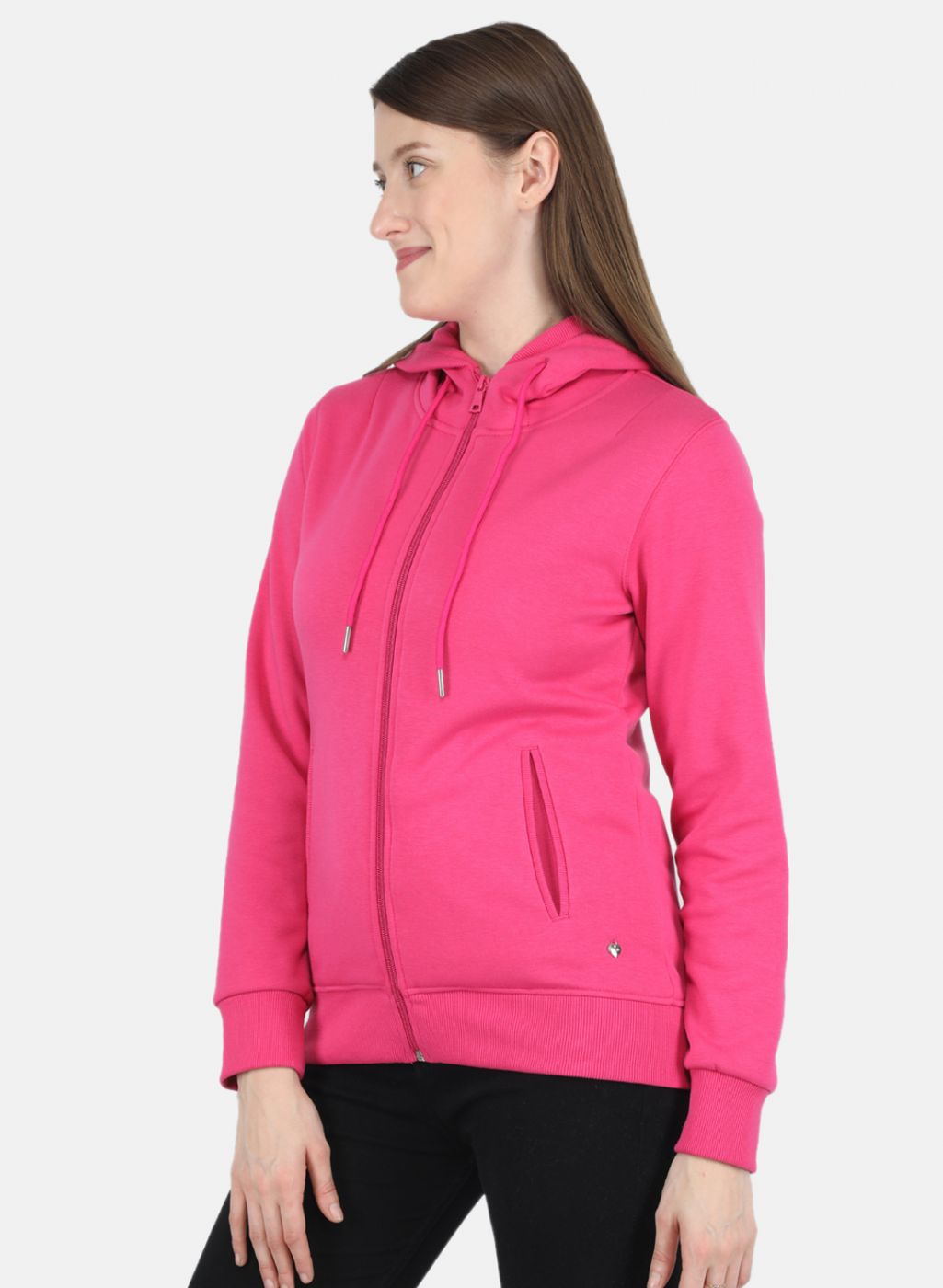 Women Pink Solid Sweatshirt