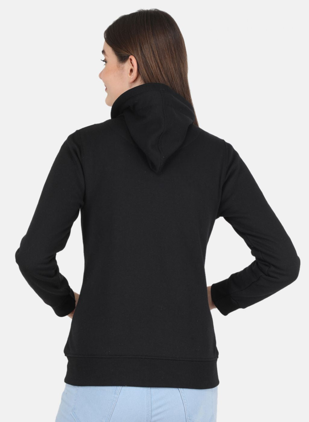 Women Black Solid Sweatshirt