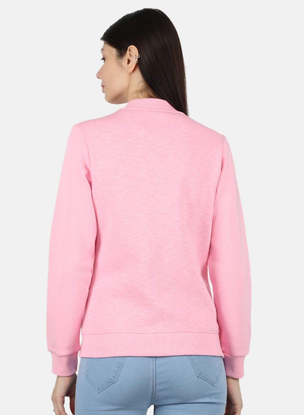Women Pink Solid Sweatshirt