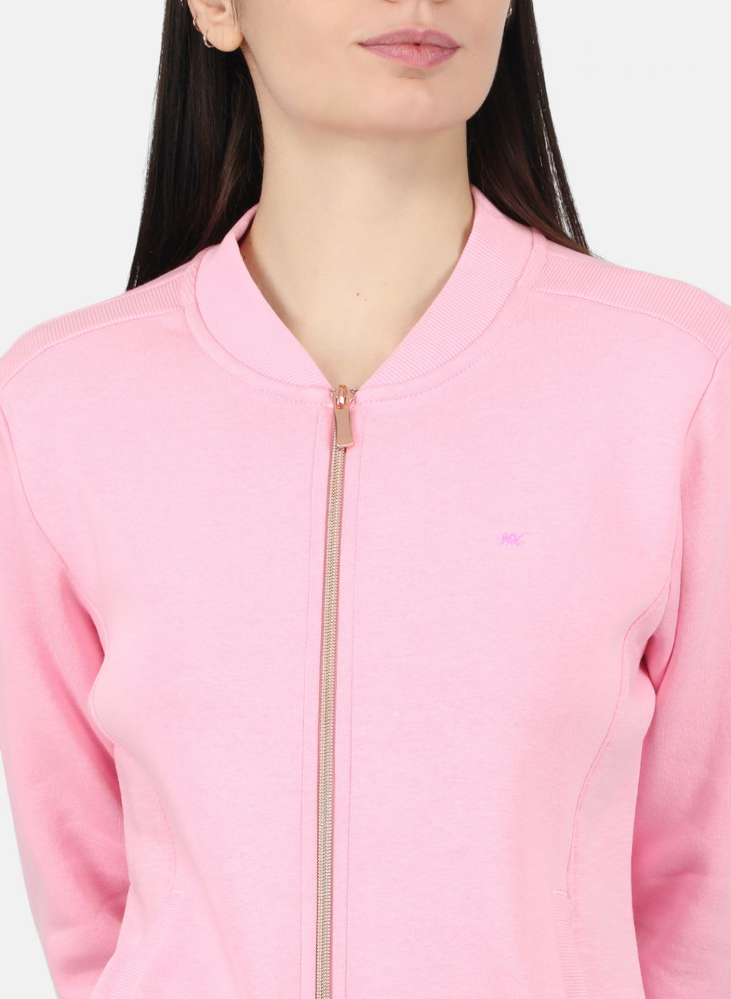 Women Pink Solid Sweatshirt