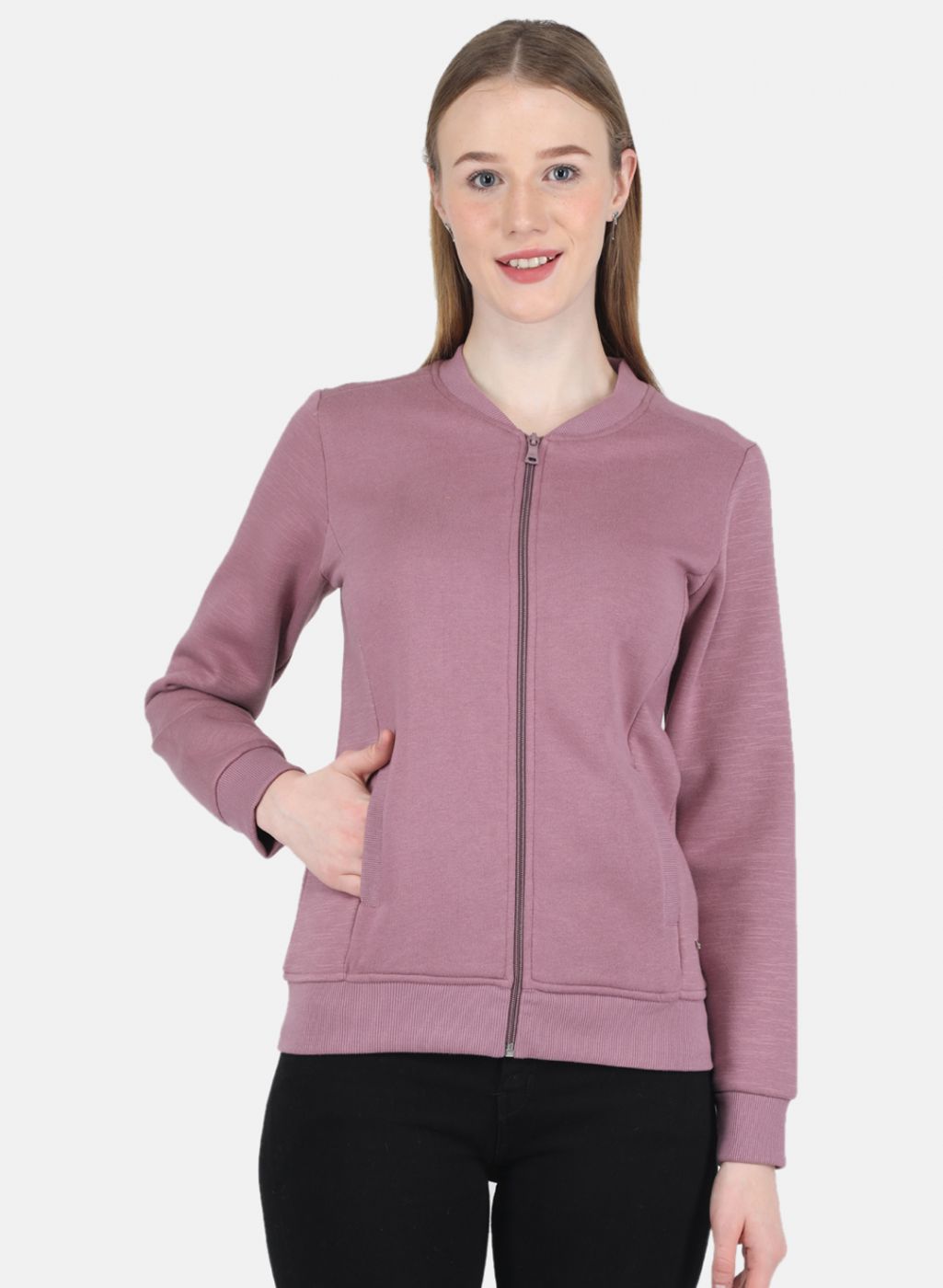 Women Purple Solid Sweatshirt