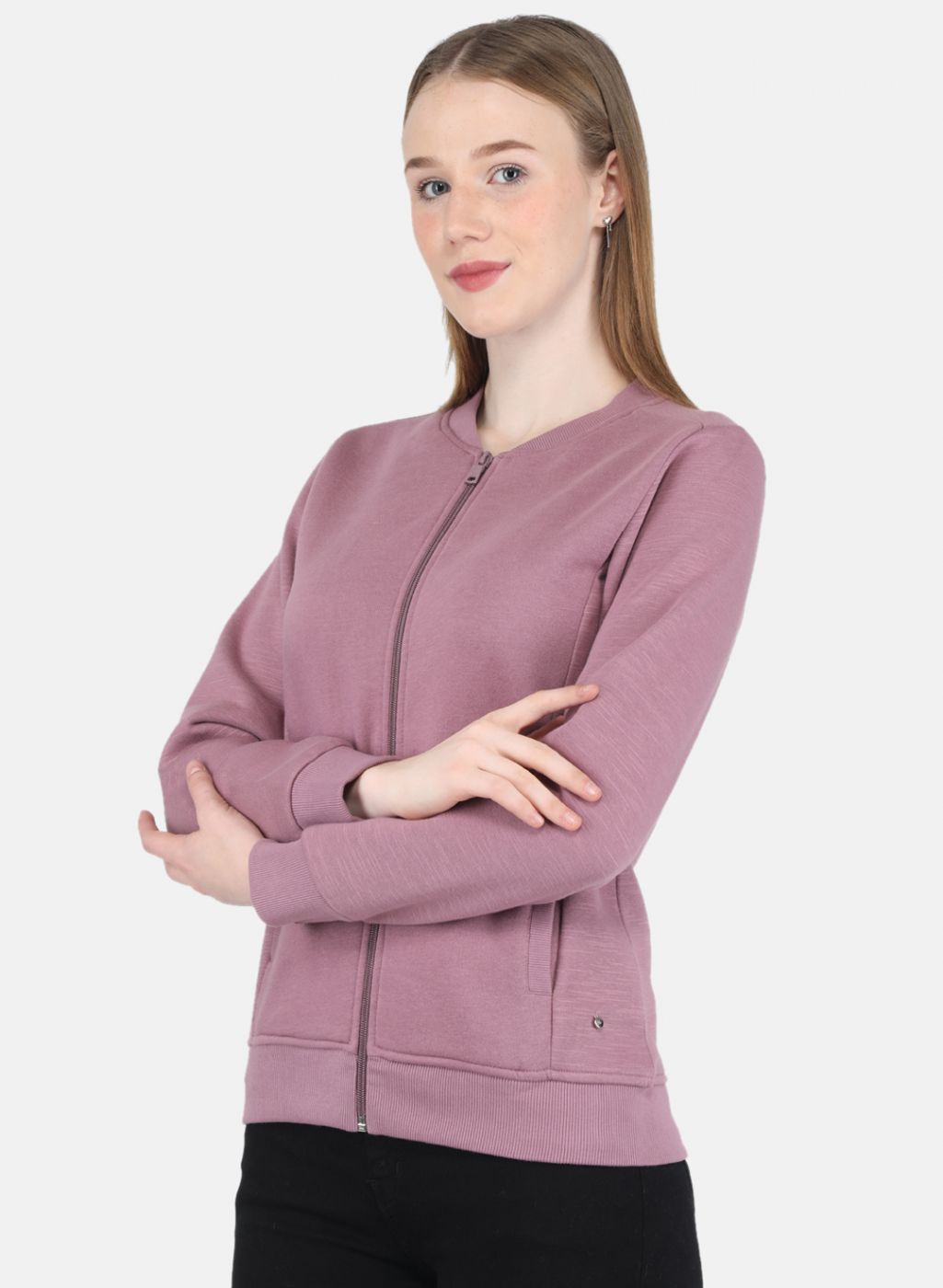 Women Purple Solid Sweatshirt
