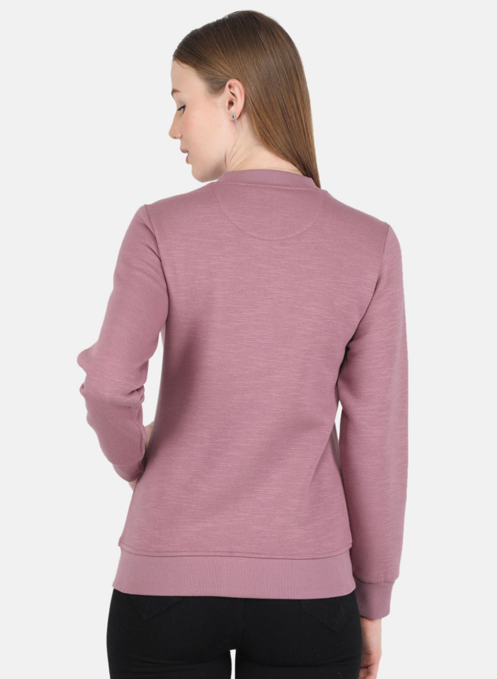 Women Purple Solid Sweatshirt