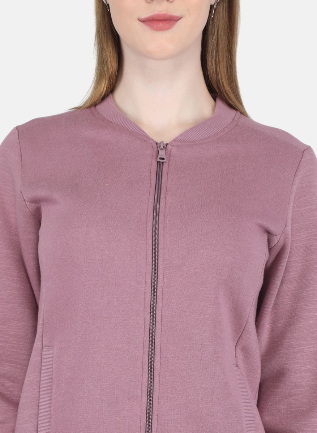 Women Purple Solid Sweatshirt