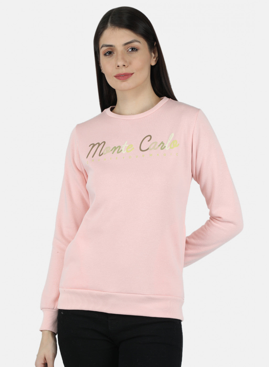 Women Pink Embroidered Sweatshirt