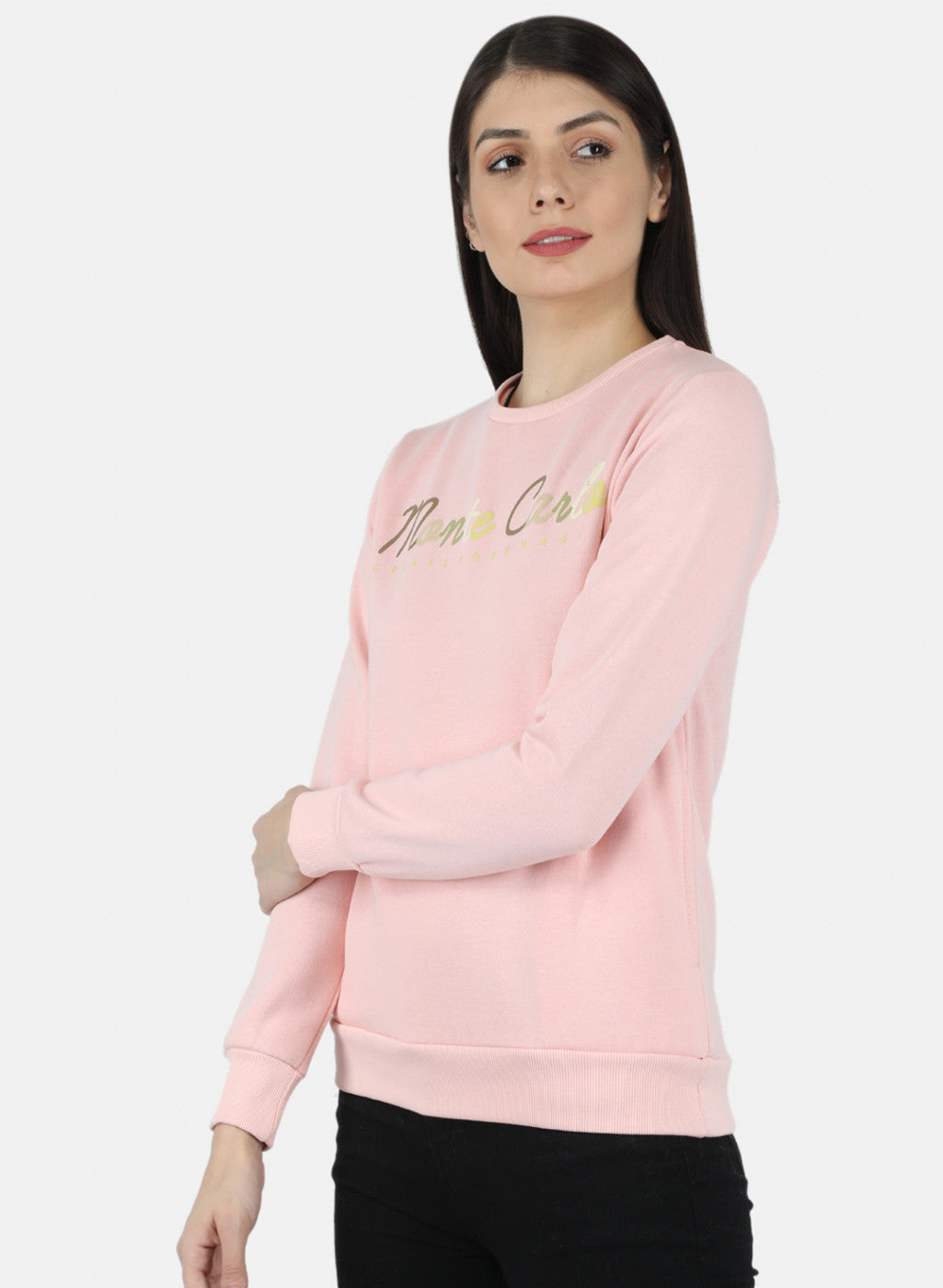 Women Pink Embroidered Sweatshirt