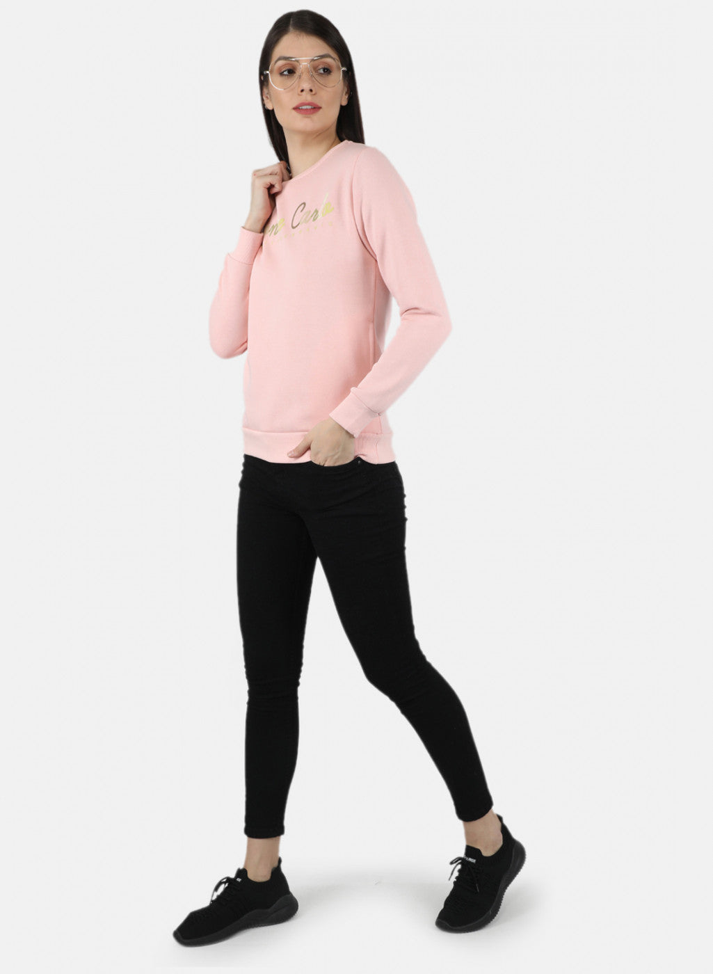 Women Pink Embroidered Sweatshirt
