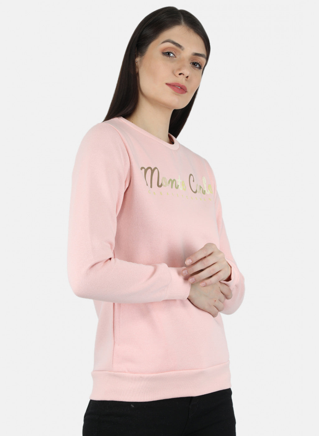 Women Pink Embroidered Sweatshirt